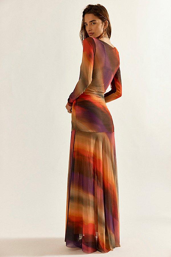 Free People Sunnei Mesh Maxi Dress in Brown | Lyst