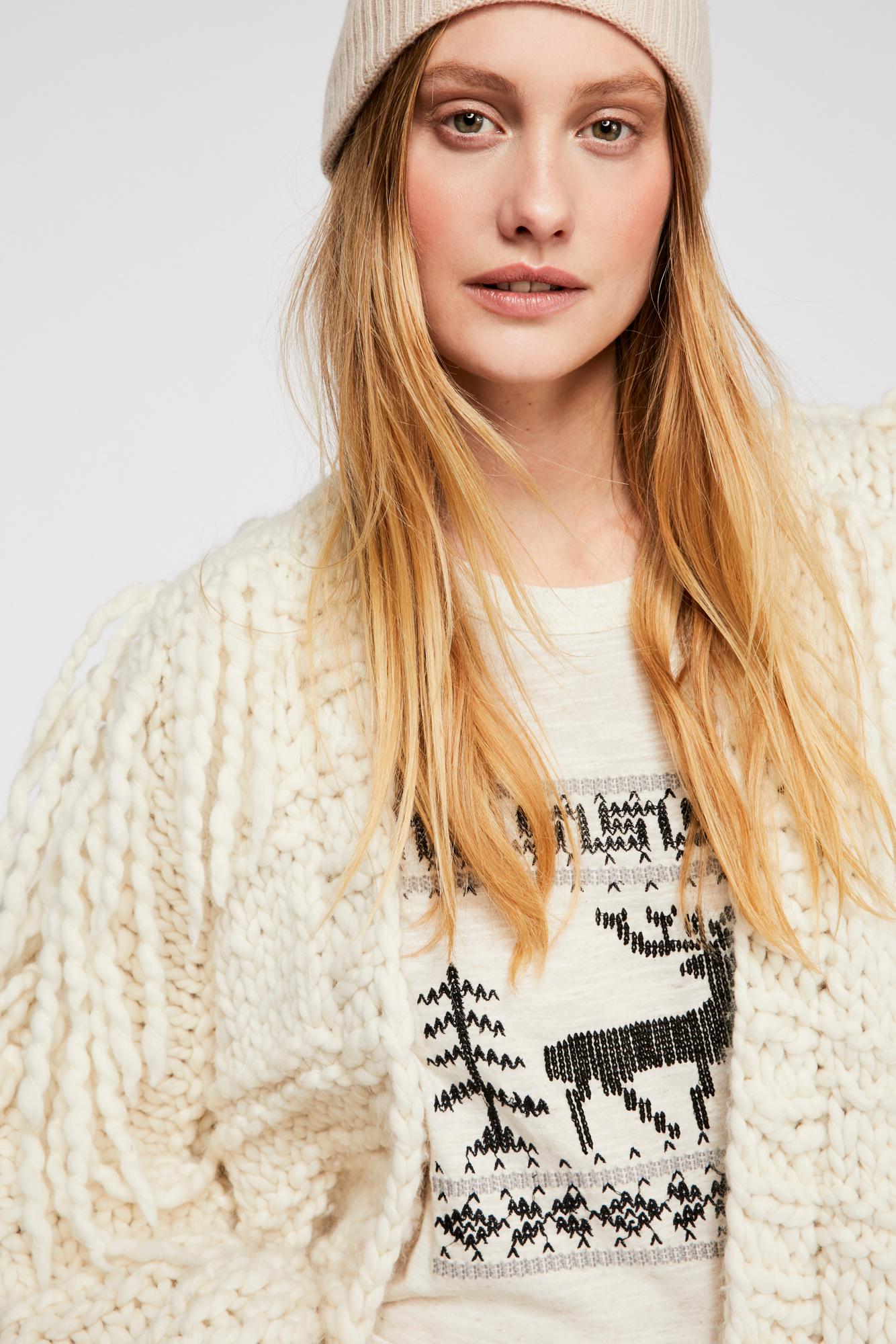 fringe sweater jacket