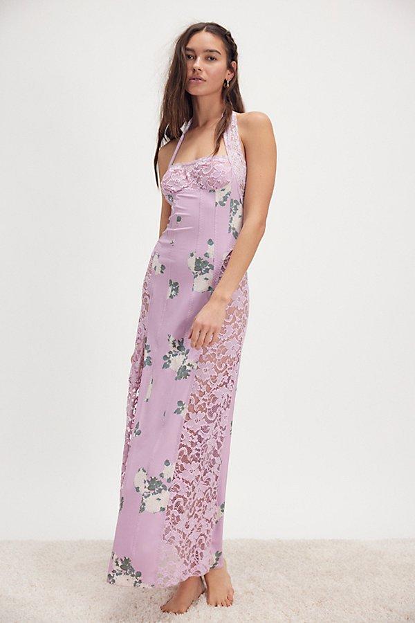 Free People Love You Most Printed Maxi Slip in Purple | Lyst