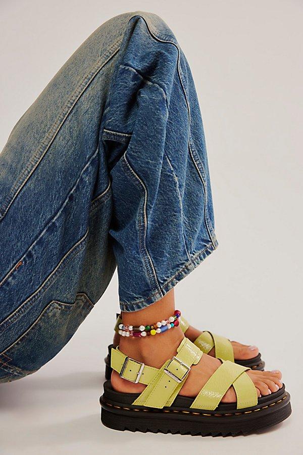Martens Voss Ii Sandals At Free People In Lime Green Crinkle
