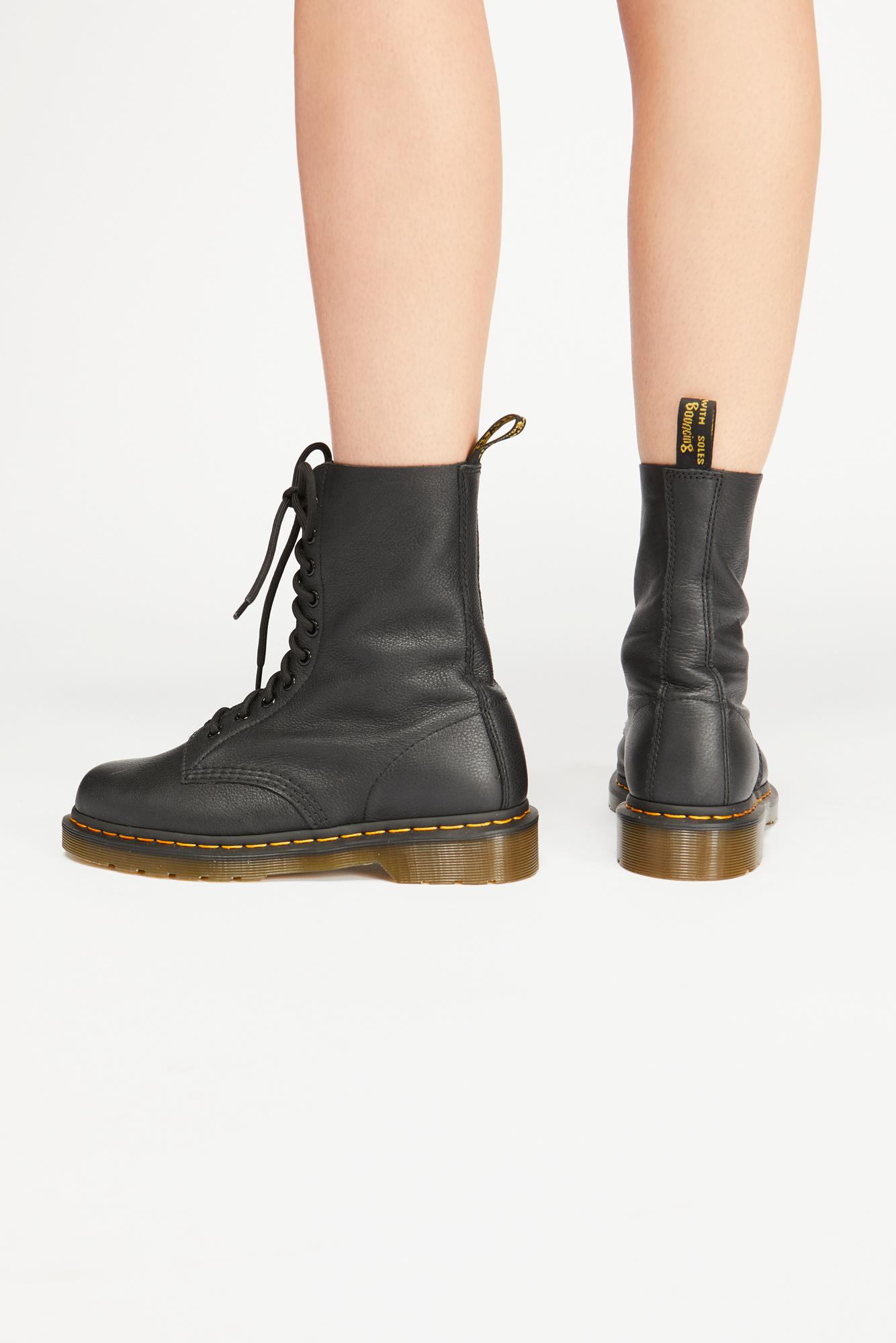 Free People Leather Dr. Martens 1490 10 Eye Lace-up Boot in Black | Lyst
