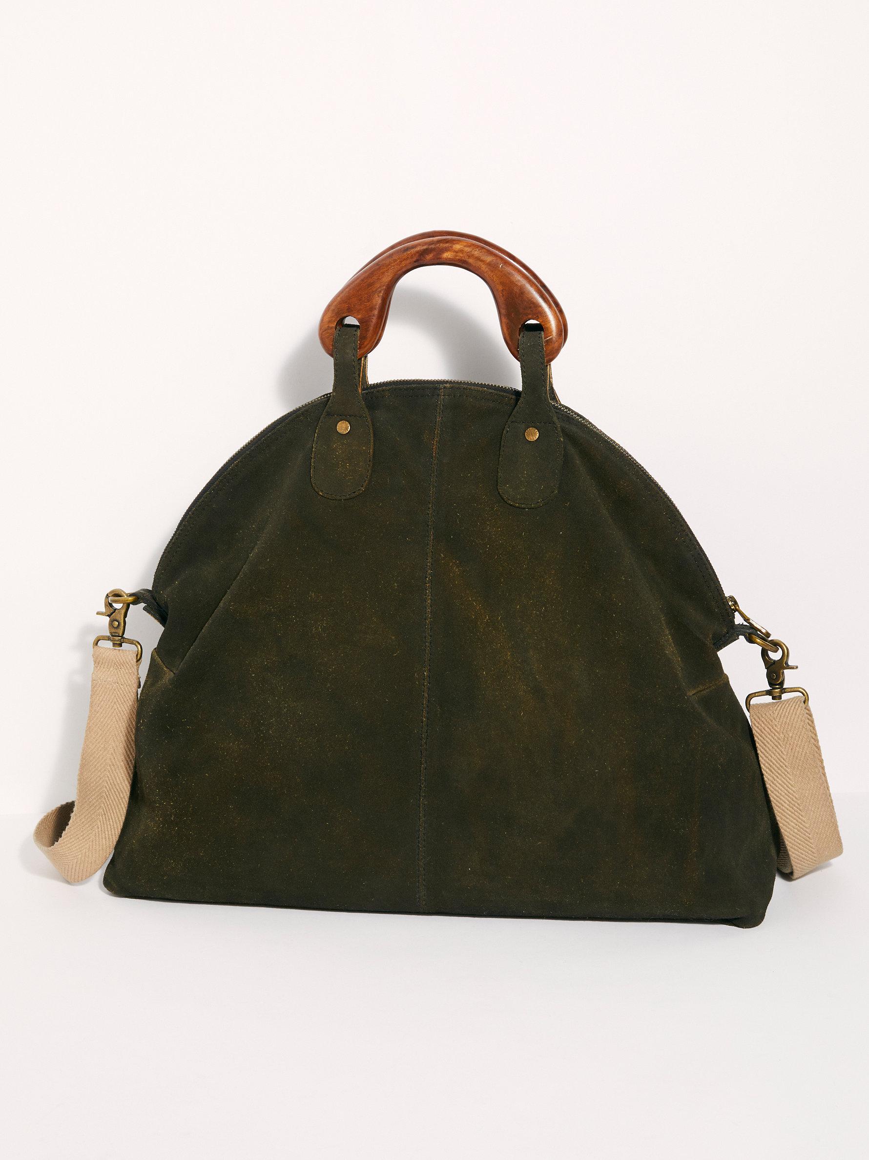 Free People Leather Willow Vintage Tote in Green | Lyst