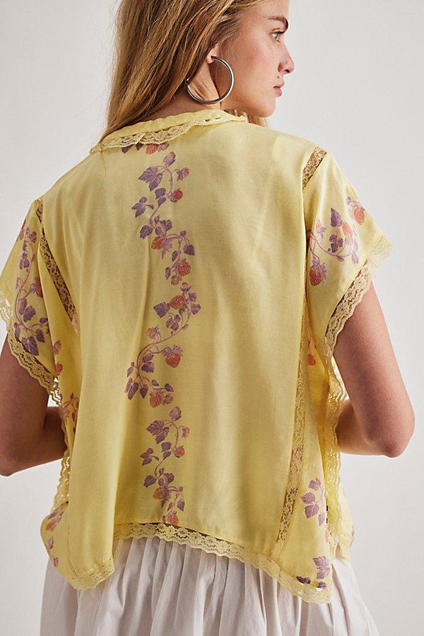 Free People Marigold Printed Shine Lace Top | Lyst