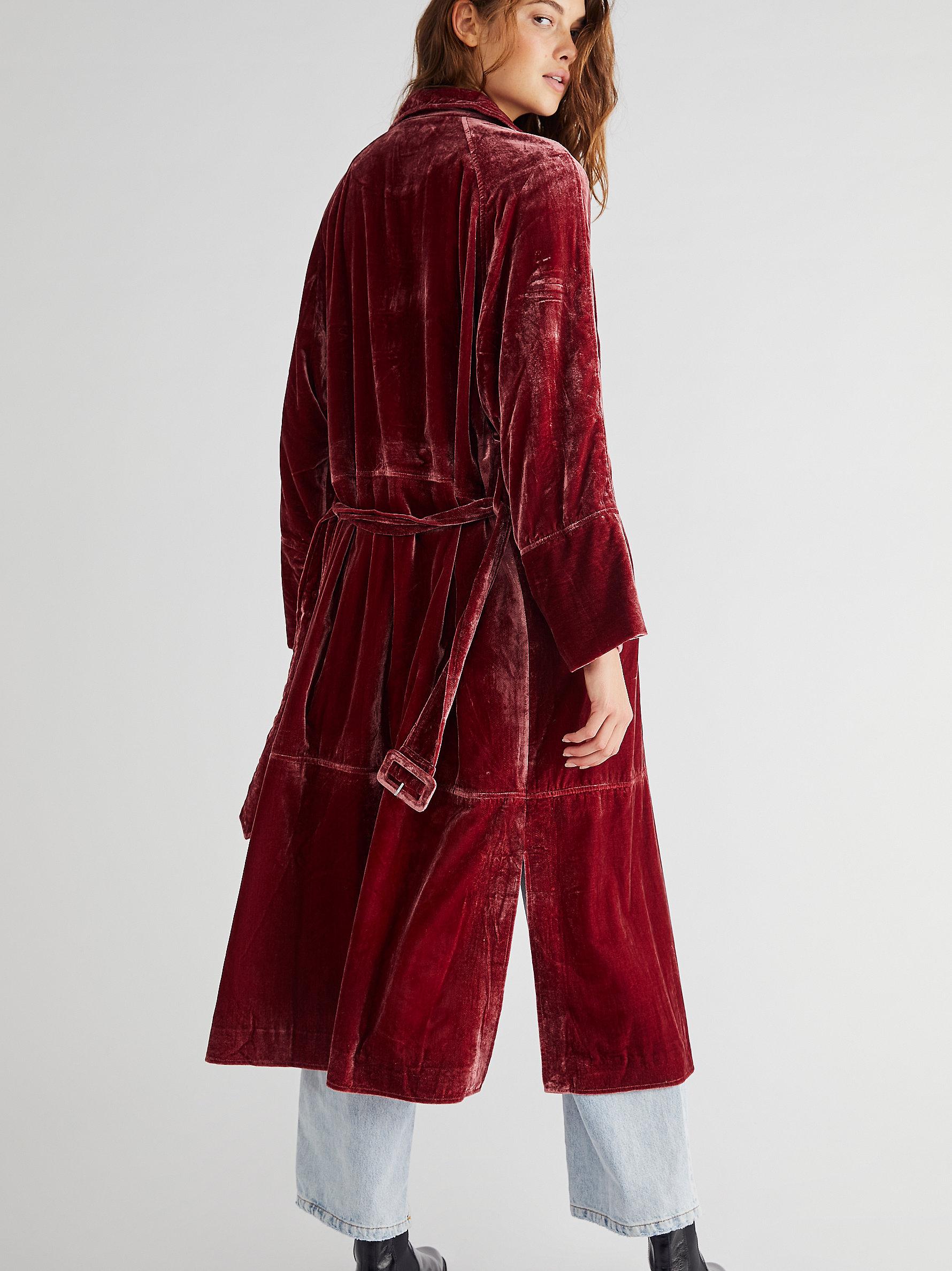 lotus afvisning Manifold Free People Adele Velvet Duster in Red | Lyst