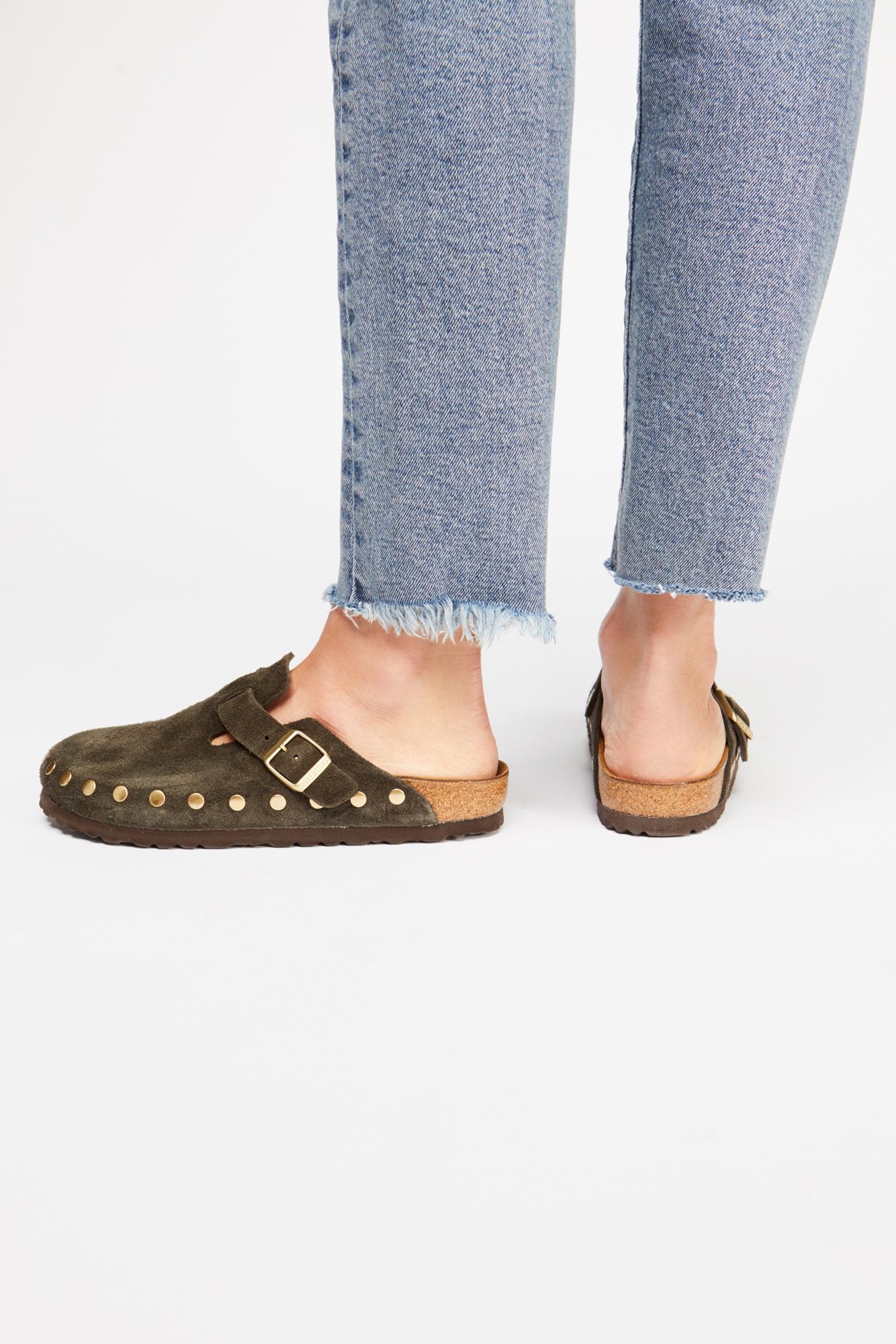 brown suede birkenstocks