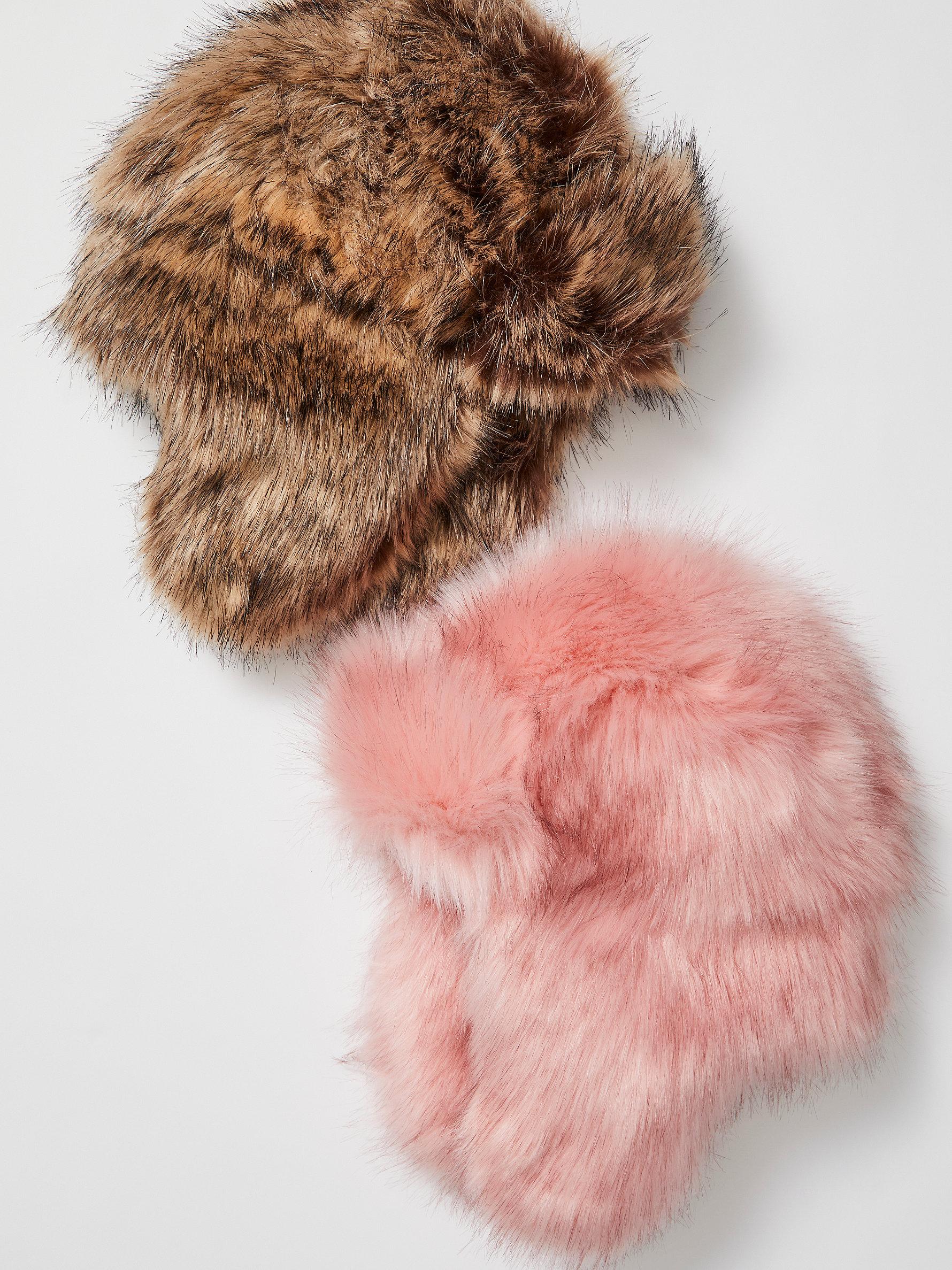Free People Snowmad Faux Fur Trapper Hat in Pink | Lyst