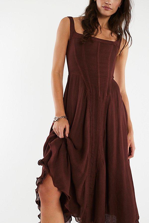 Urban Outfitters Honeymoon Midi Dress in Brown | Lyst
