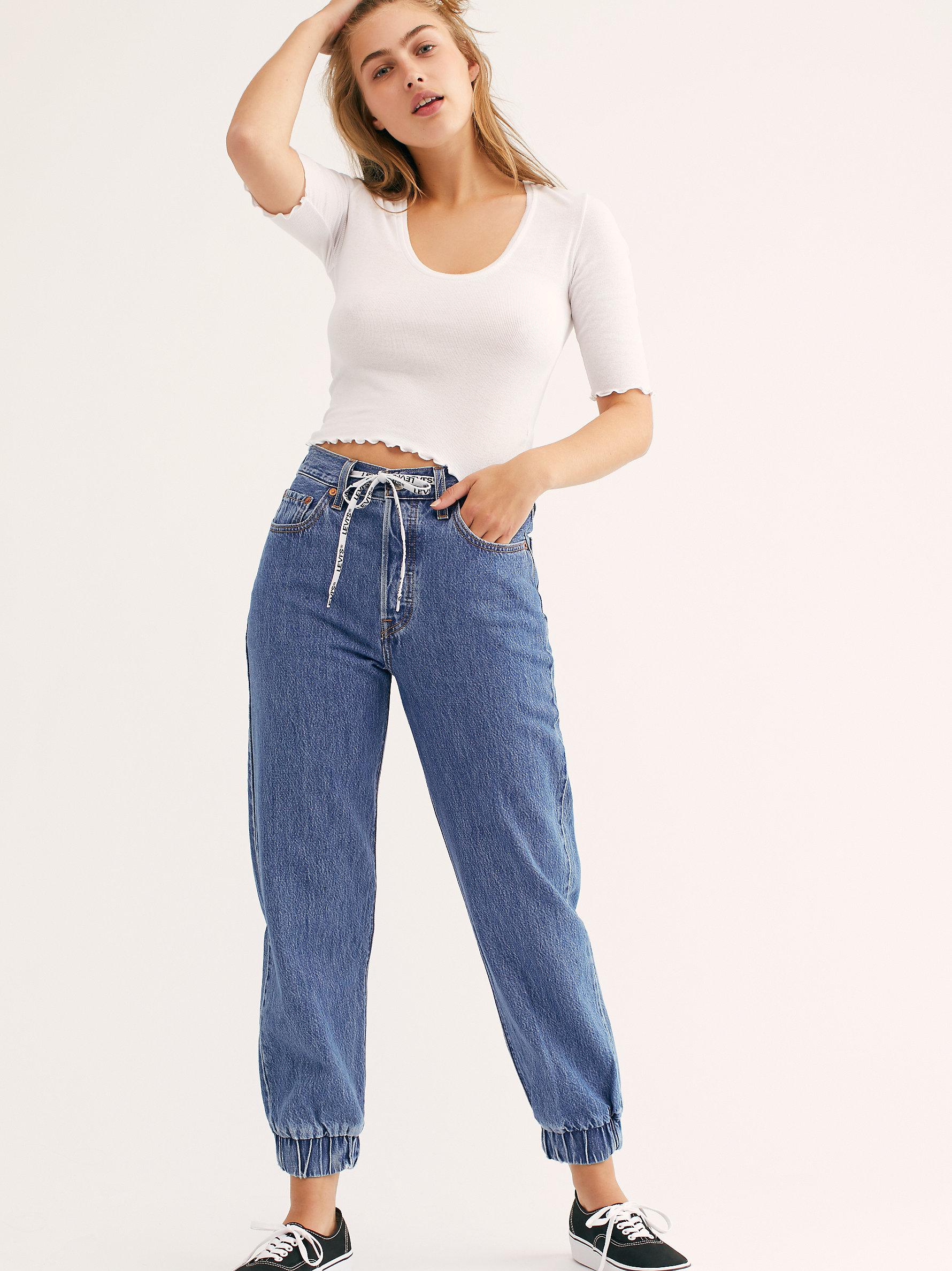 Free People Levi's 501 Jogger Jeans By Levi's in Blue | Lyst Canada