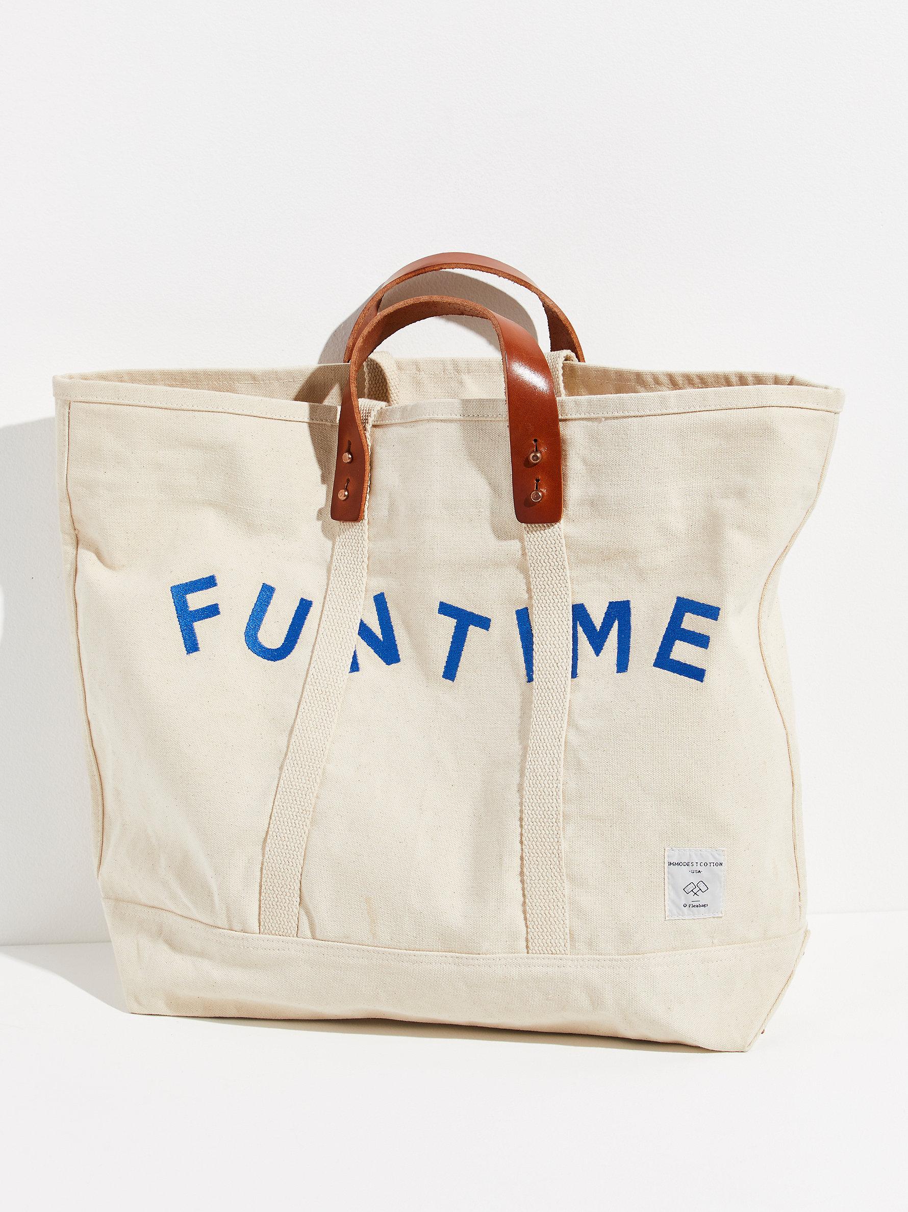 Free People Cotton Fleabag Fun Time East-west Tote in Natural | Lyst