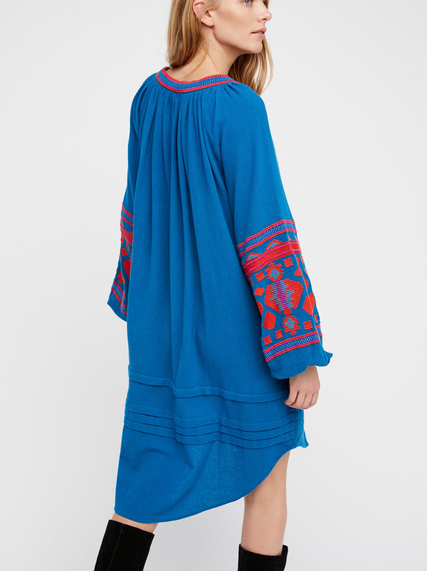 Clear Embroidered Maxi in Blue 