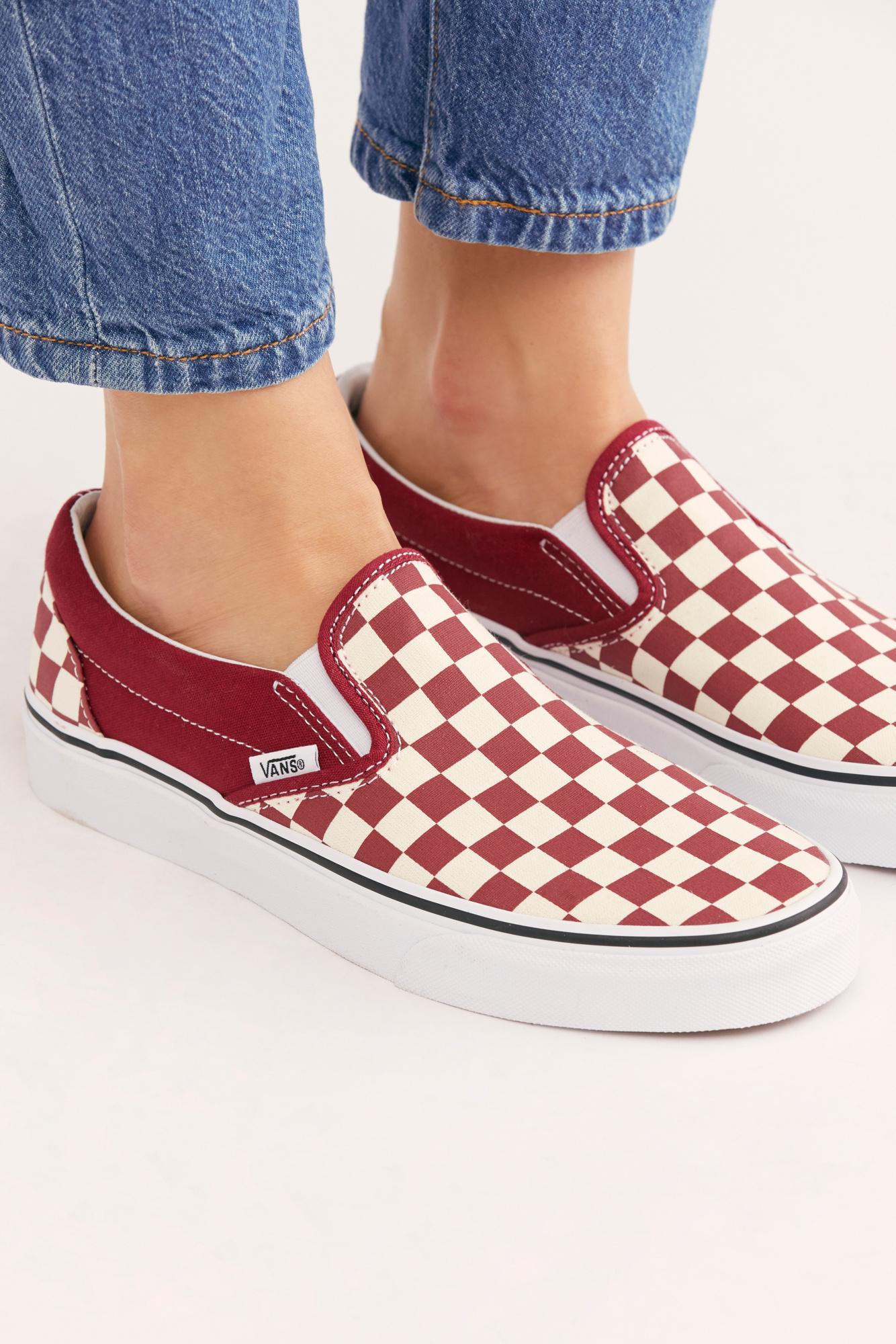 rumba red checkered vans