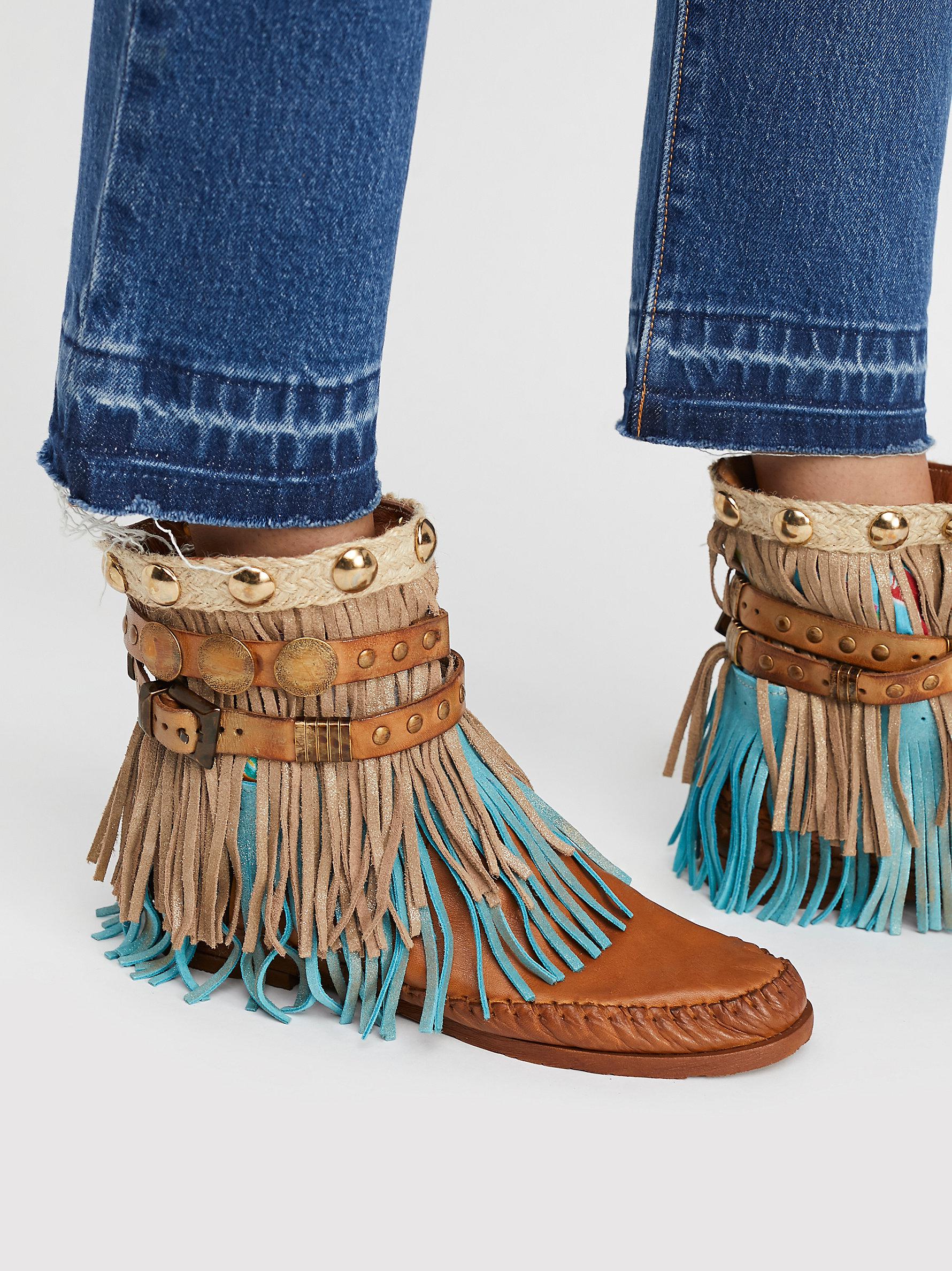 blue moccasin boots