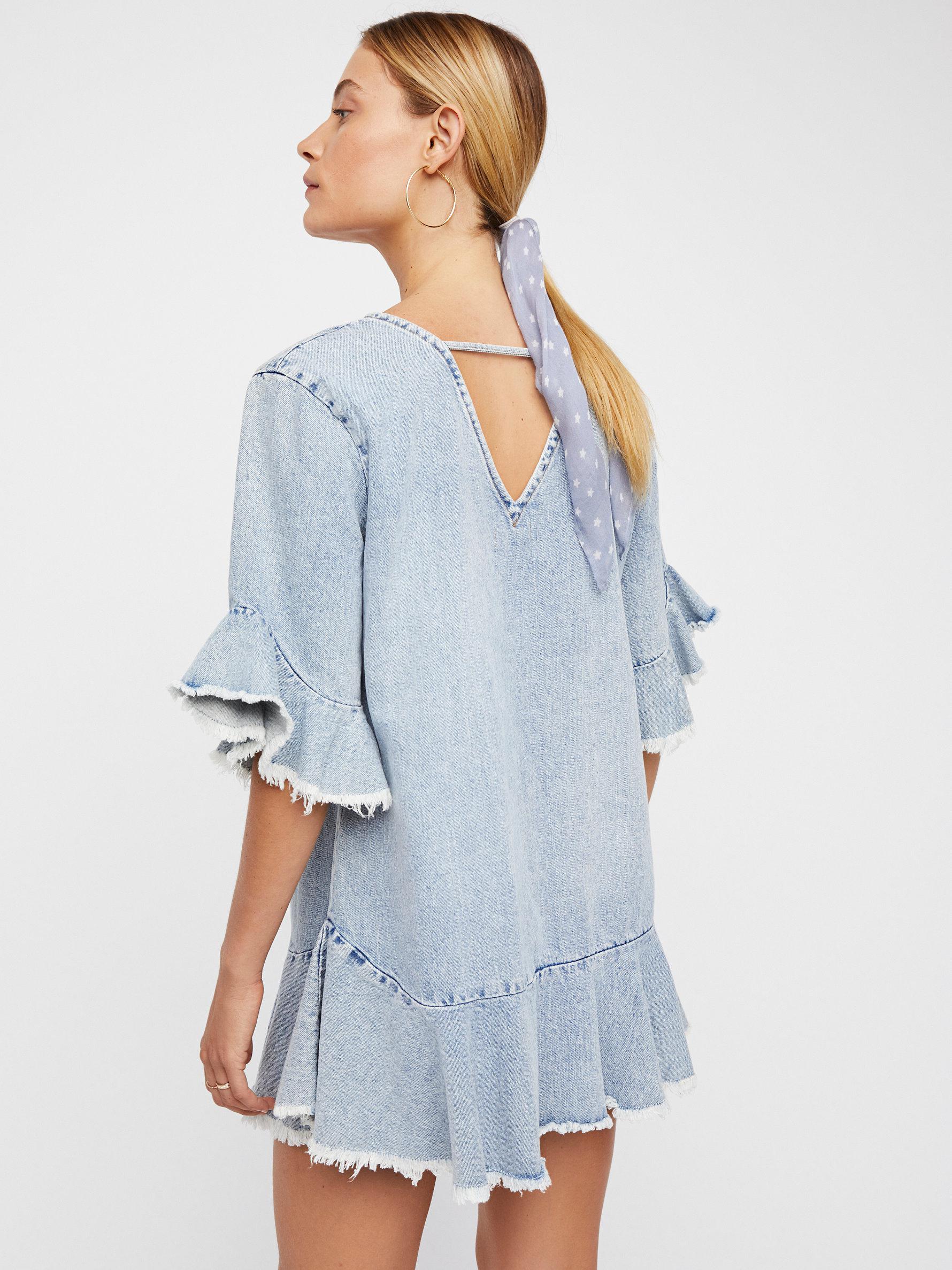 free people denim mini dress