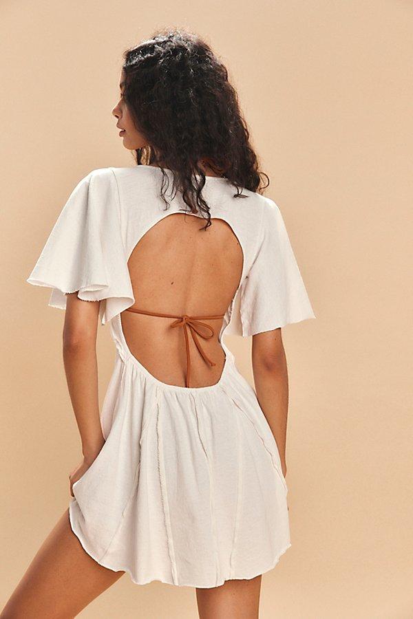 Free People Angelique Mini Dress in Natural | Lyst