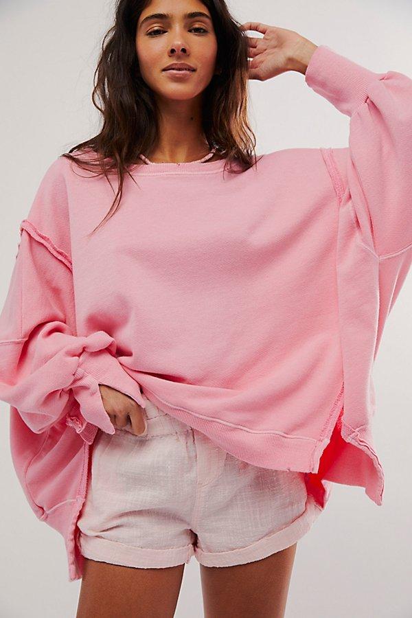 Free people pink sweatshirt best sale