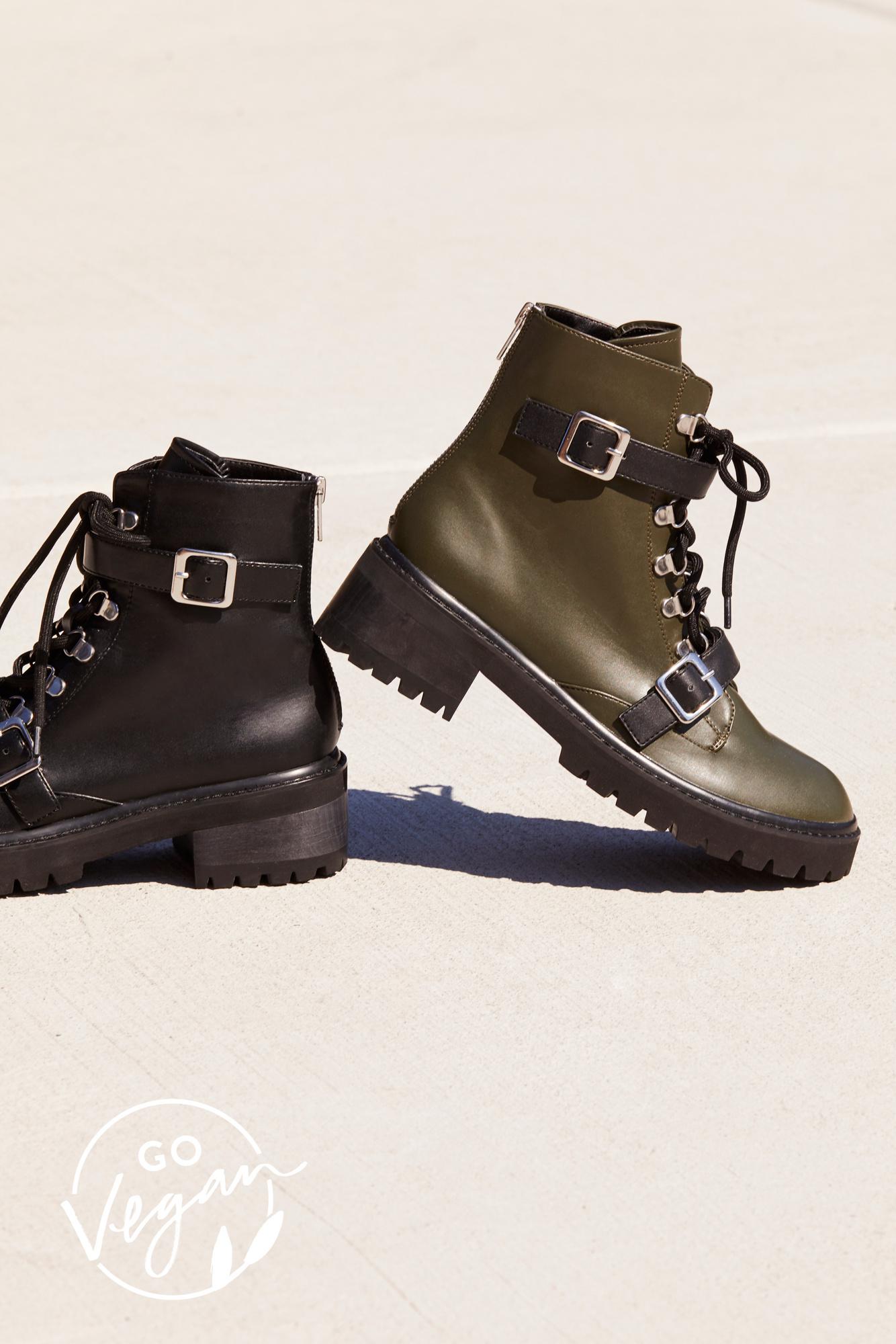 vegan slate lace up boot