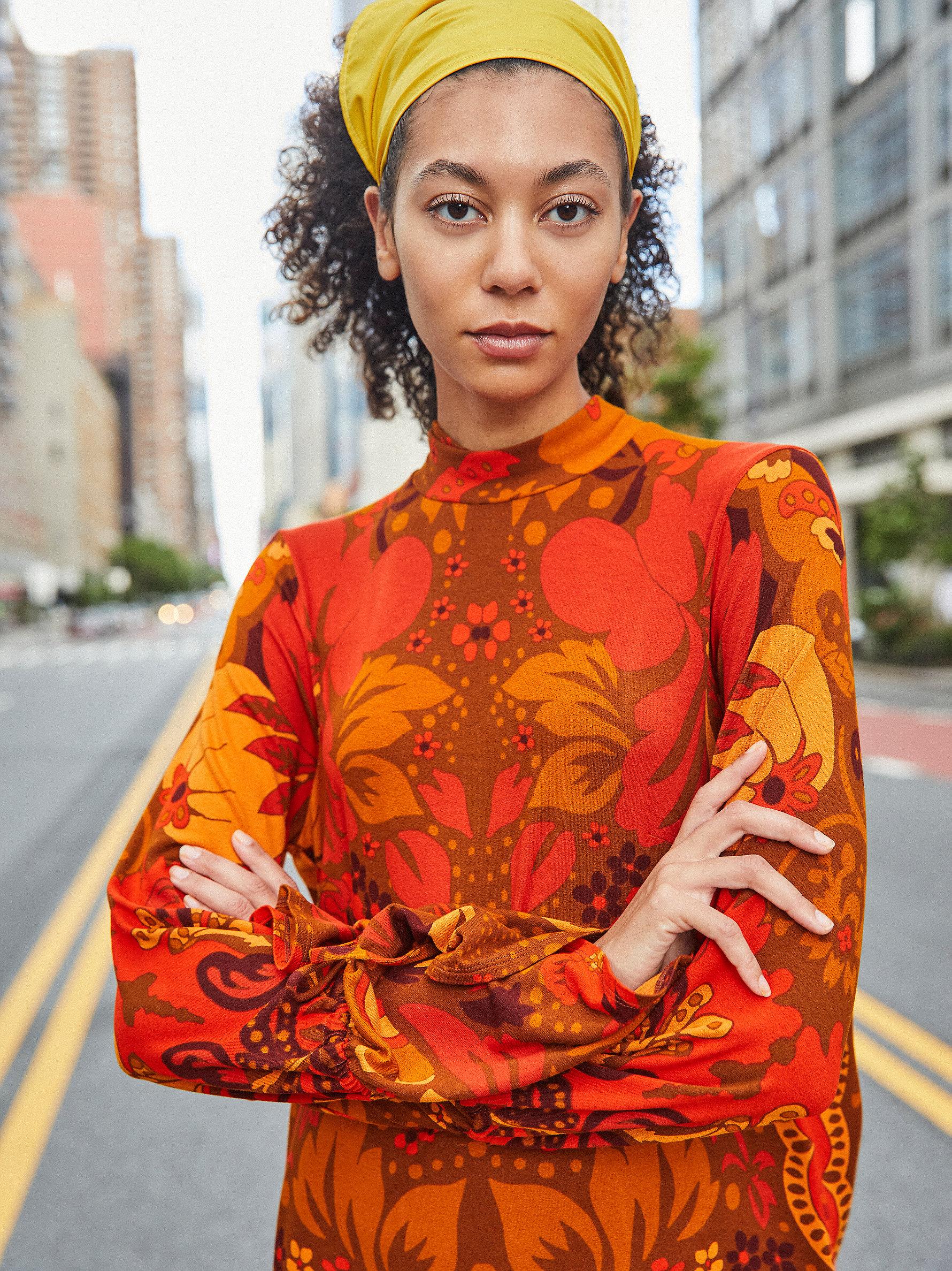 Wildflowers Mini Dress in Copper Combo 