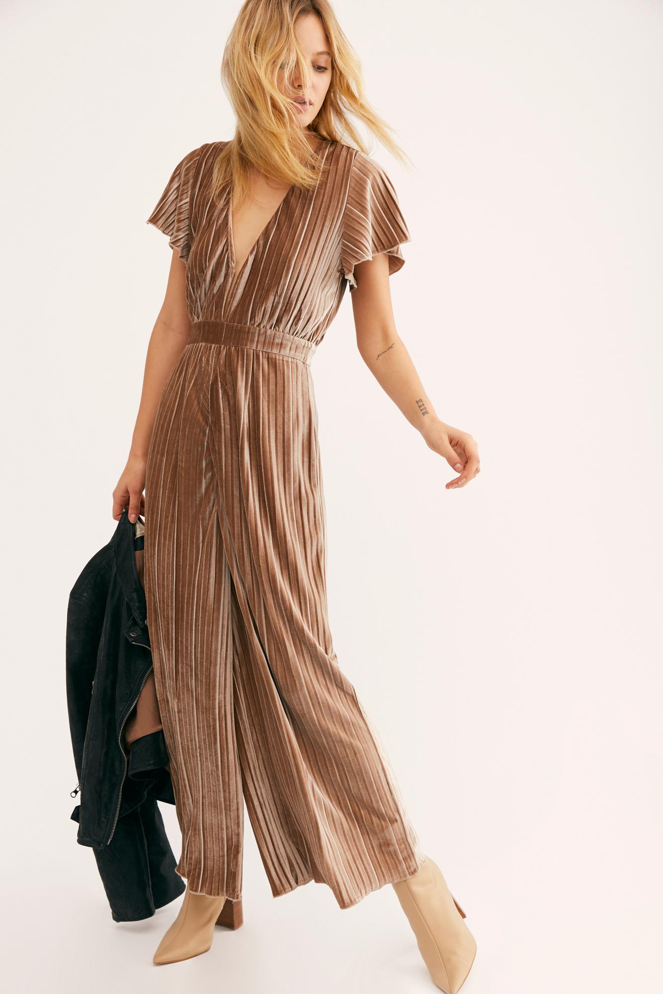 minkpink velvet jumpsuit