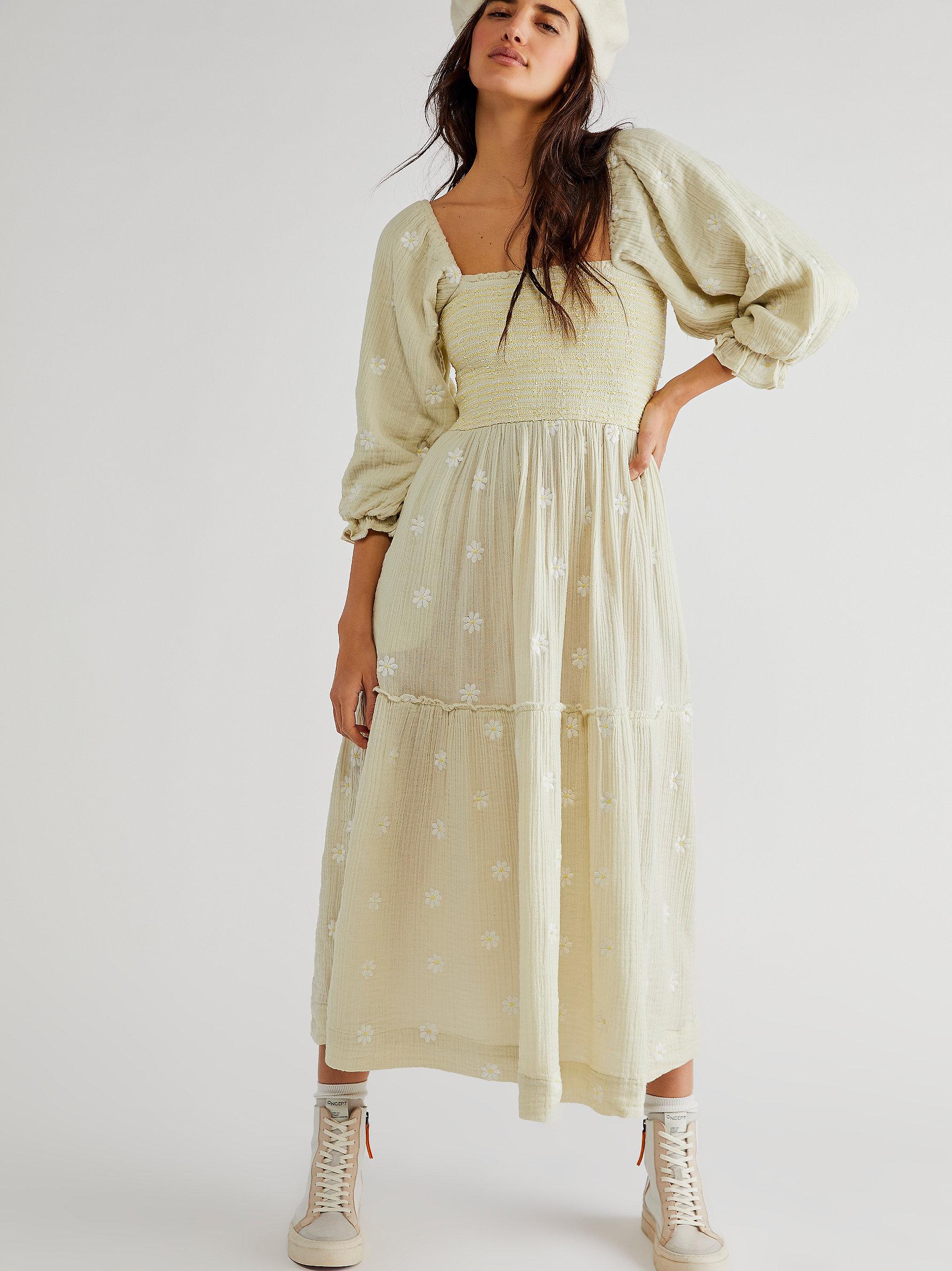 Free People Dahlia Embroidered Maxi Dress | Lyst