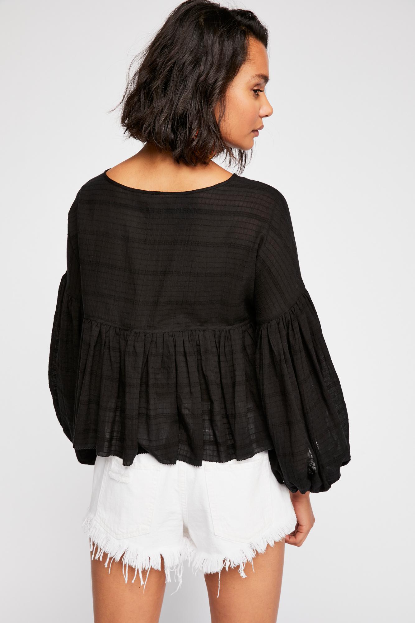 beaumont mews cropped peasant top