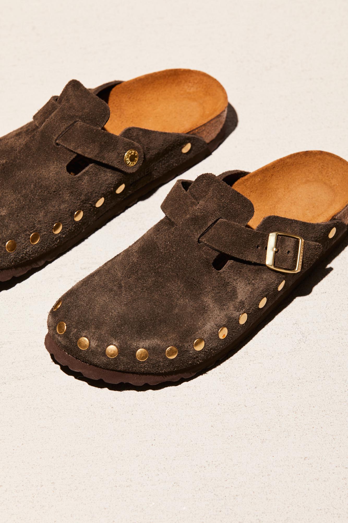 Free People Suede Stud Boston Birkenstock in Brown - Lyst