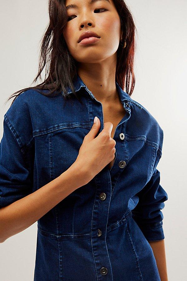 Free People Amber Denim Dress At In Powder Blue Size Us 0 Lyst