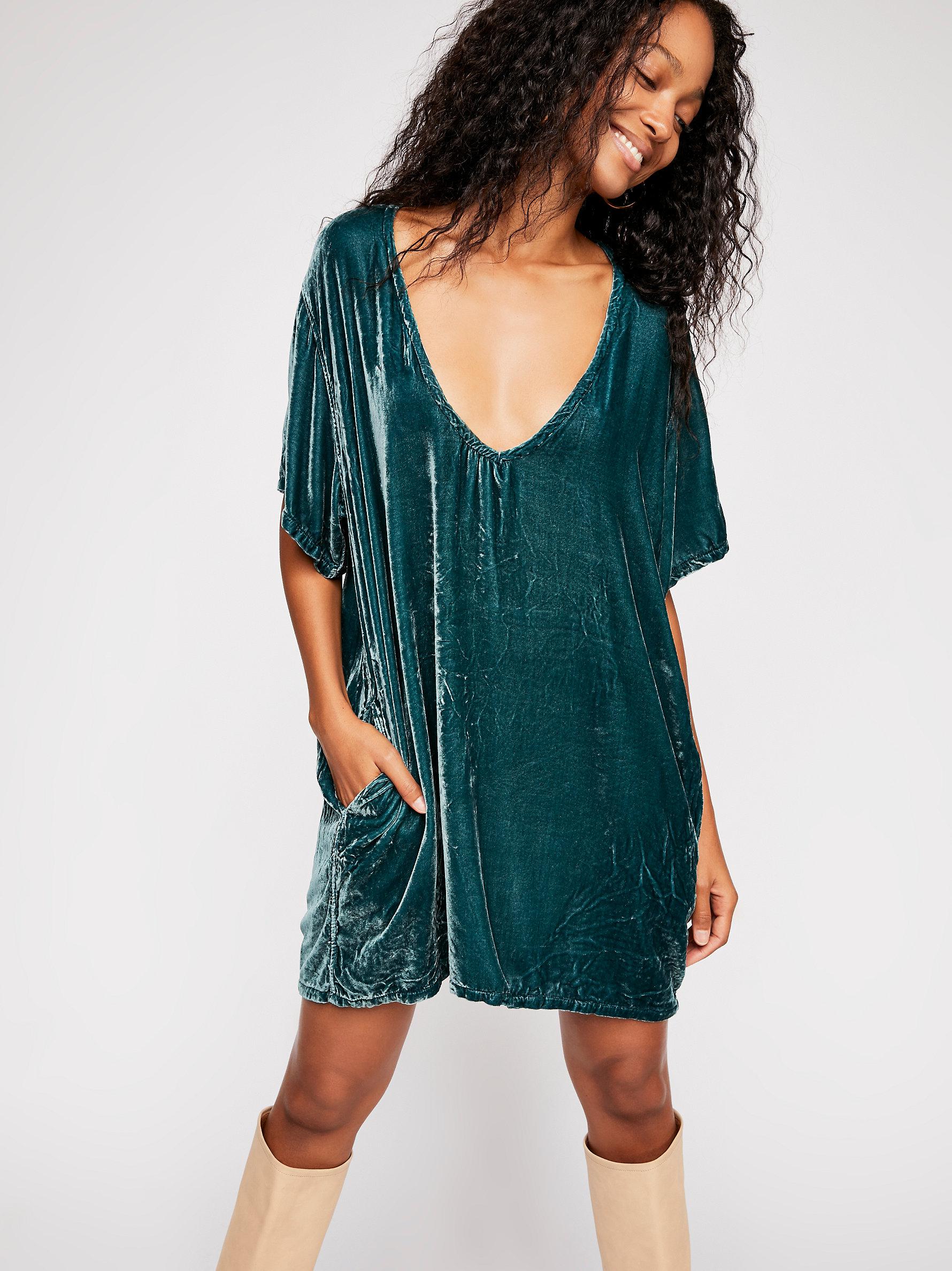 crushed velvet t shirt dress