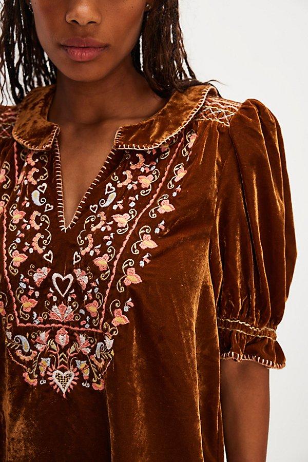 Free People Freya Floral Mini Dress in Brown | Lyst