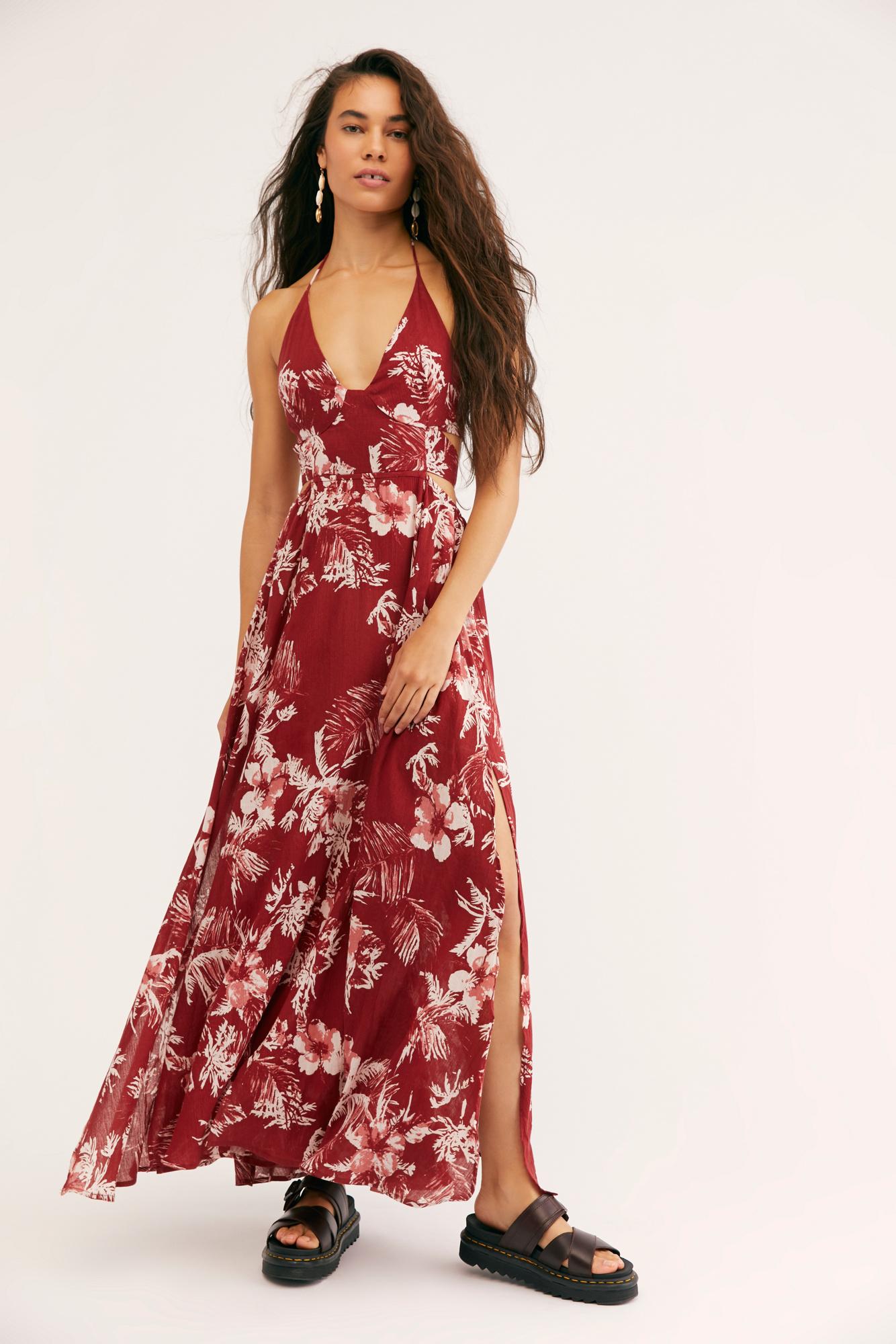free people lille printed maxi dress