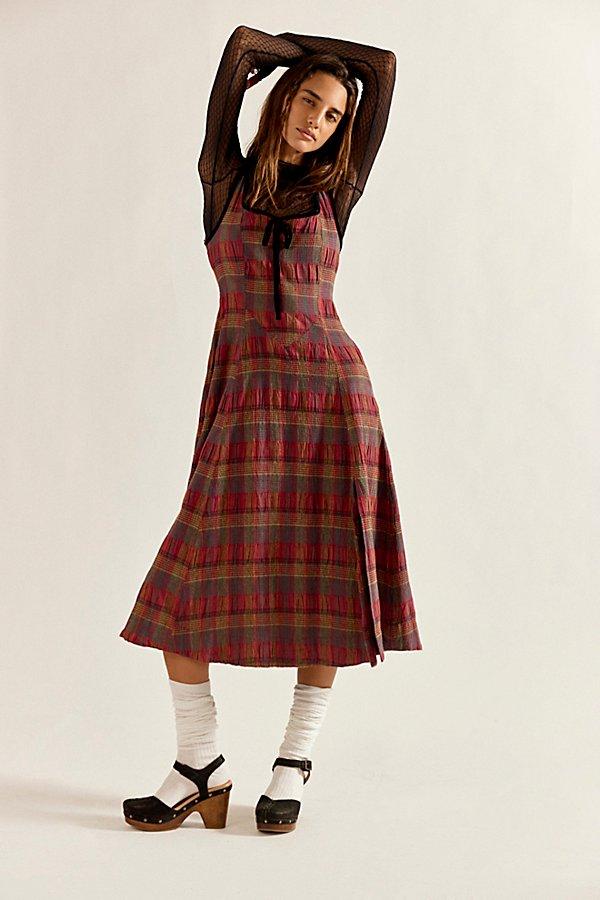 freya plaid midi dress Free People Freya Plaid Midi Dress