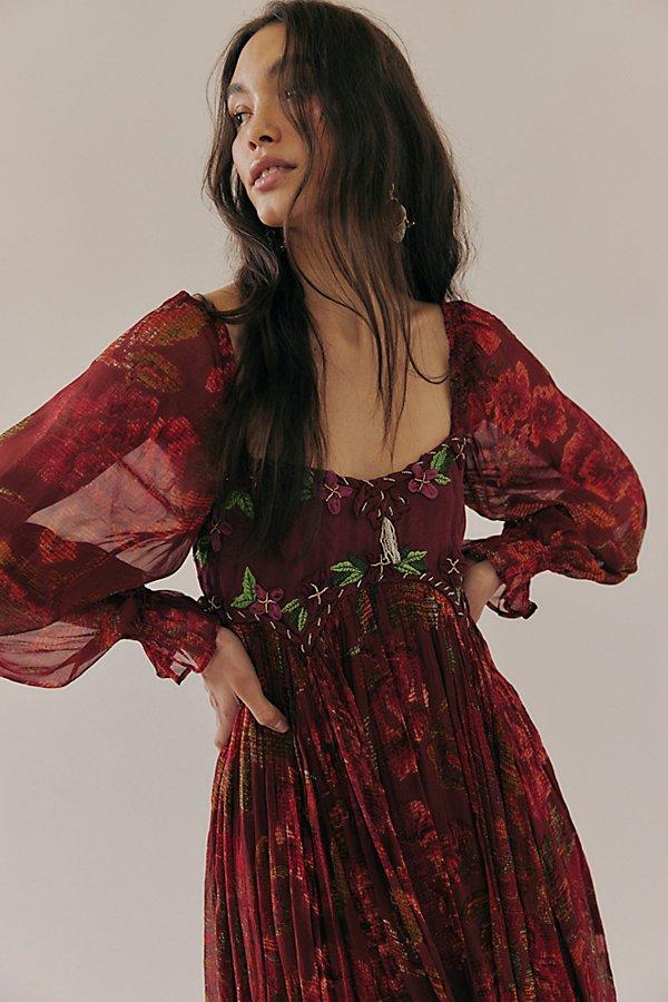 Free People Timeless Tapestry Maxi Dress in Red