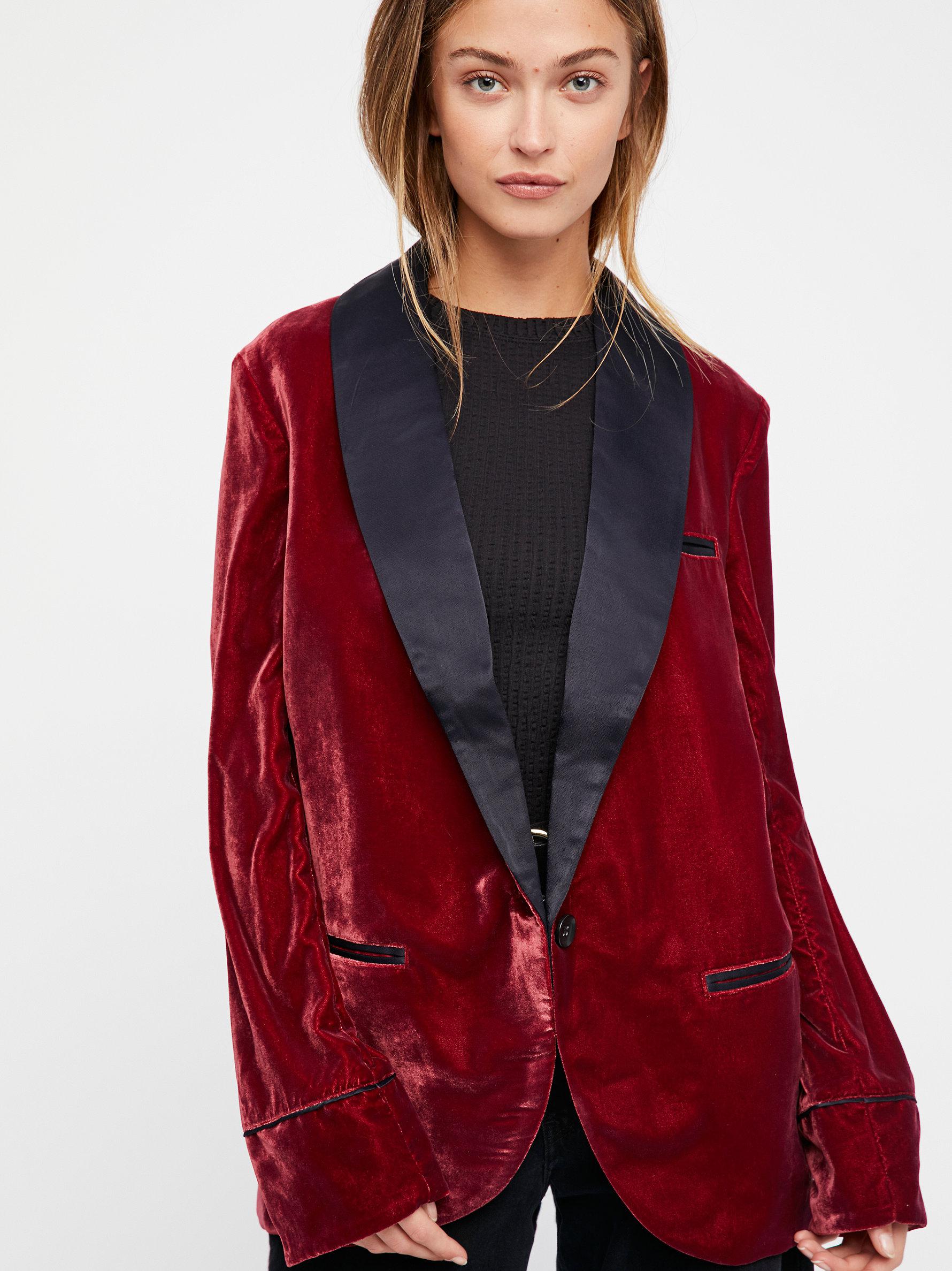 berry velvet jacket