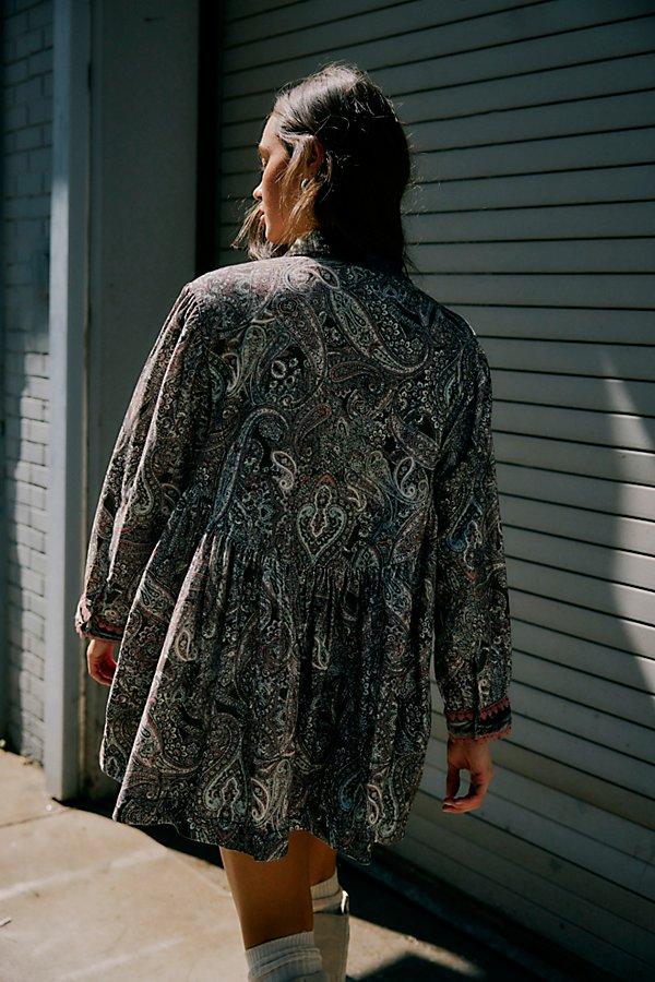Free People Lucille Corduroy Mini Dress in Gray | Lyst