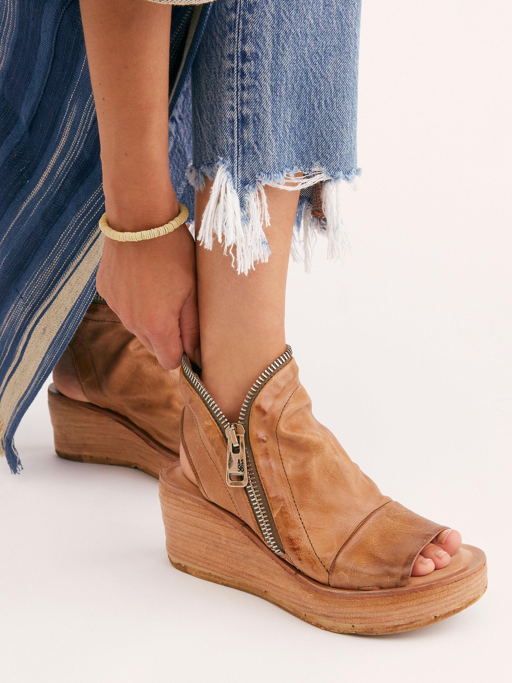 Free People Hazel Zip Wedges in Blue | Lyst