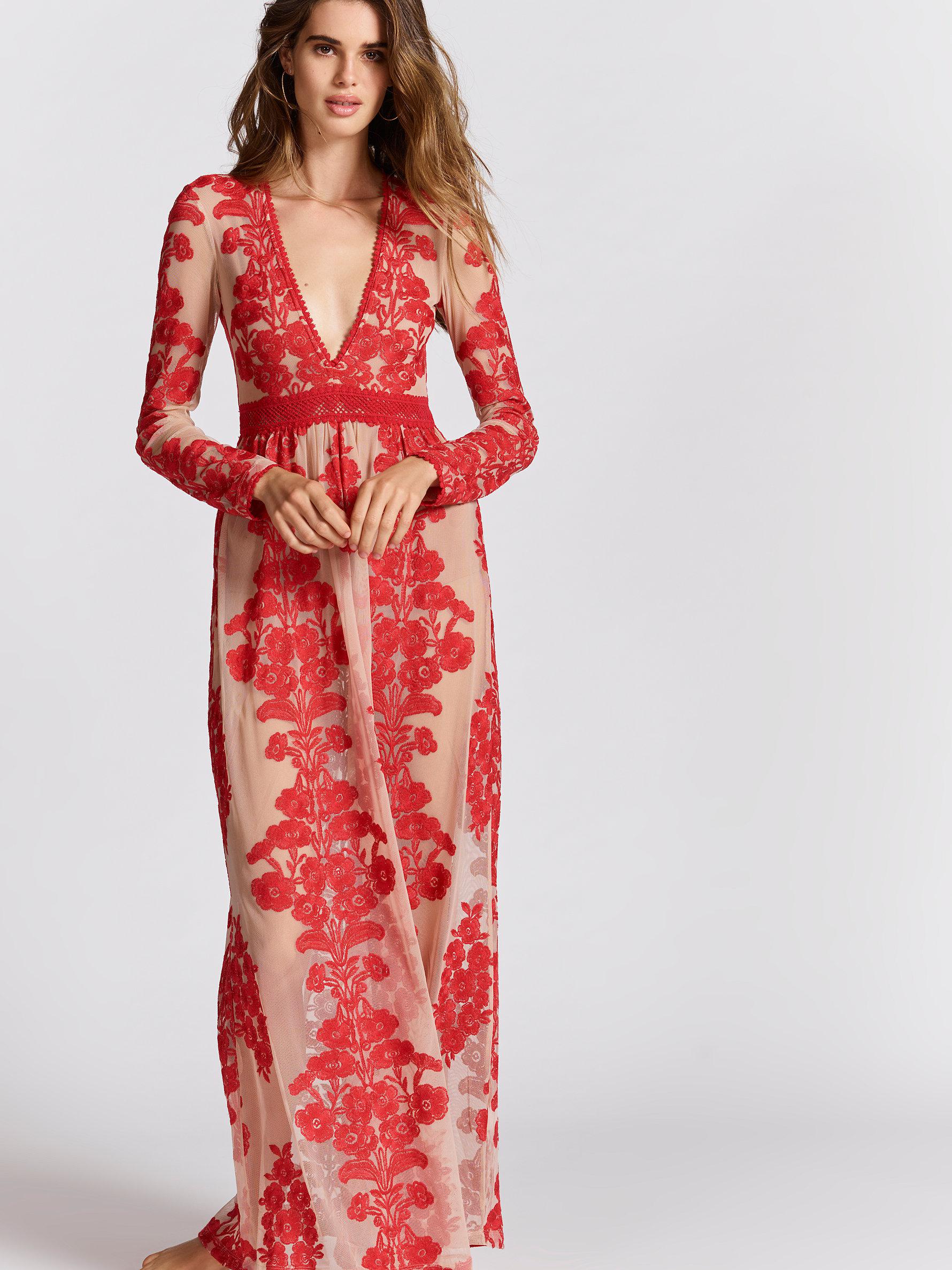 Free People Clothes Dresses Party Dresses Temecula Maxi Dress in Red | Lyst
