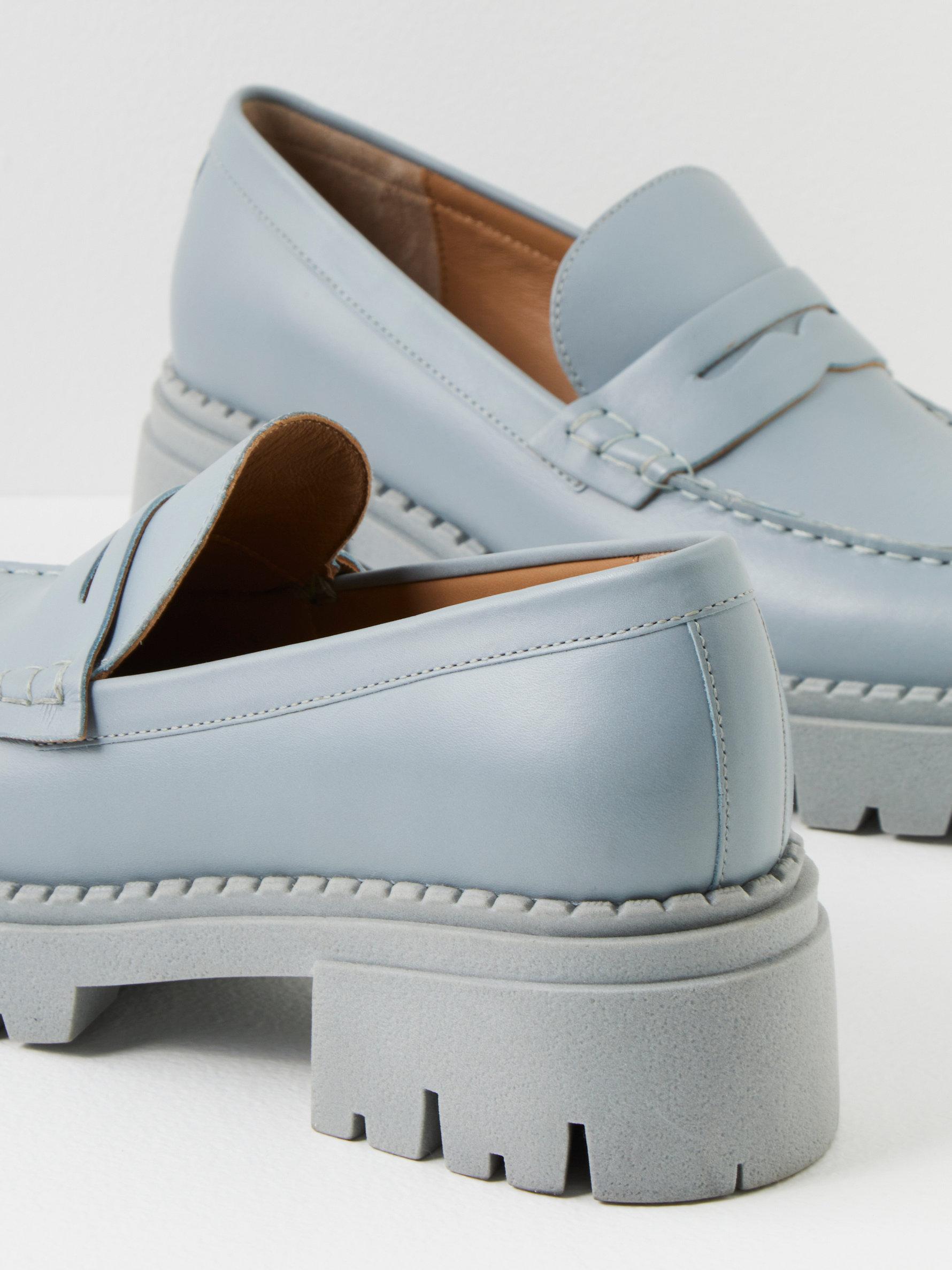 Free People Lyra Lug Sole Loafers in Blue | Lyst