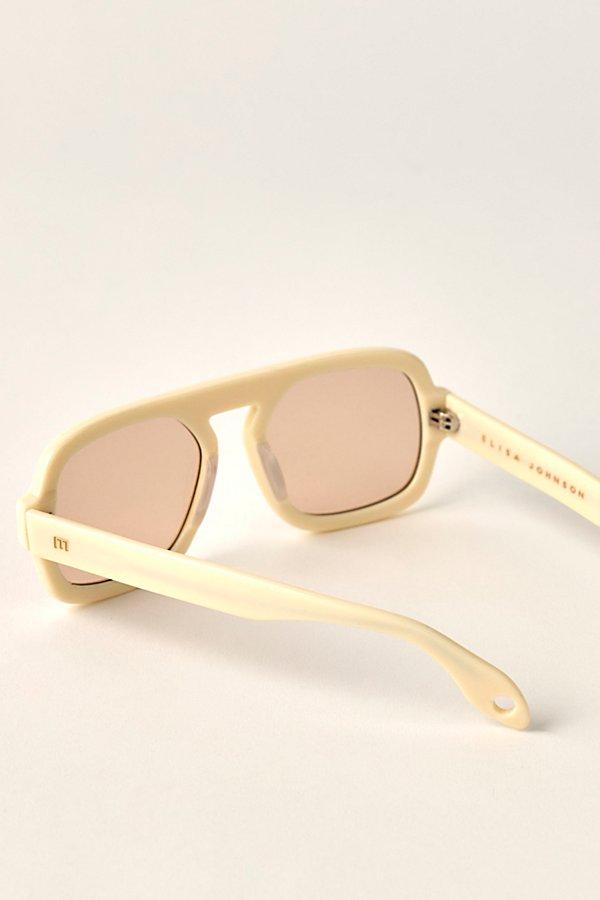 Elisa Johnson Jane Aviator Sunglasses in White | Lyst display picture 1