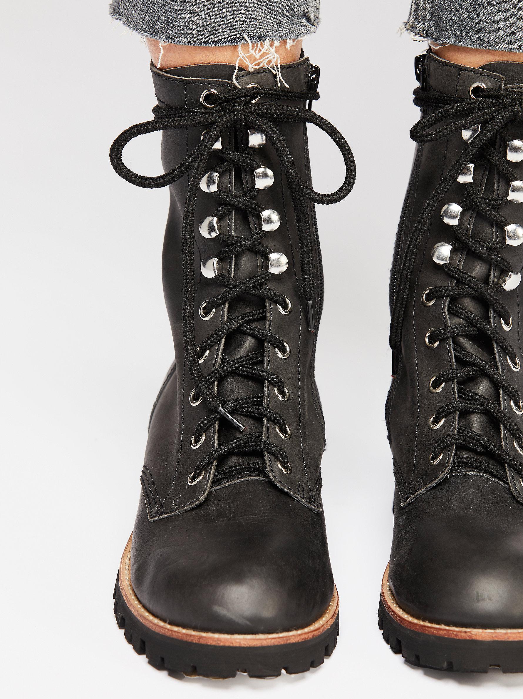 Free People Leather Lucca Lace-up Boot 