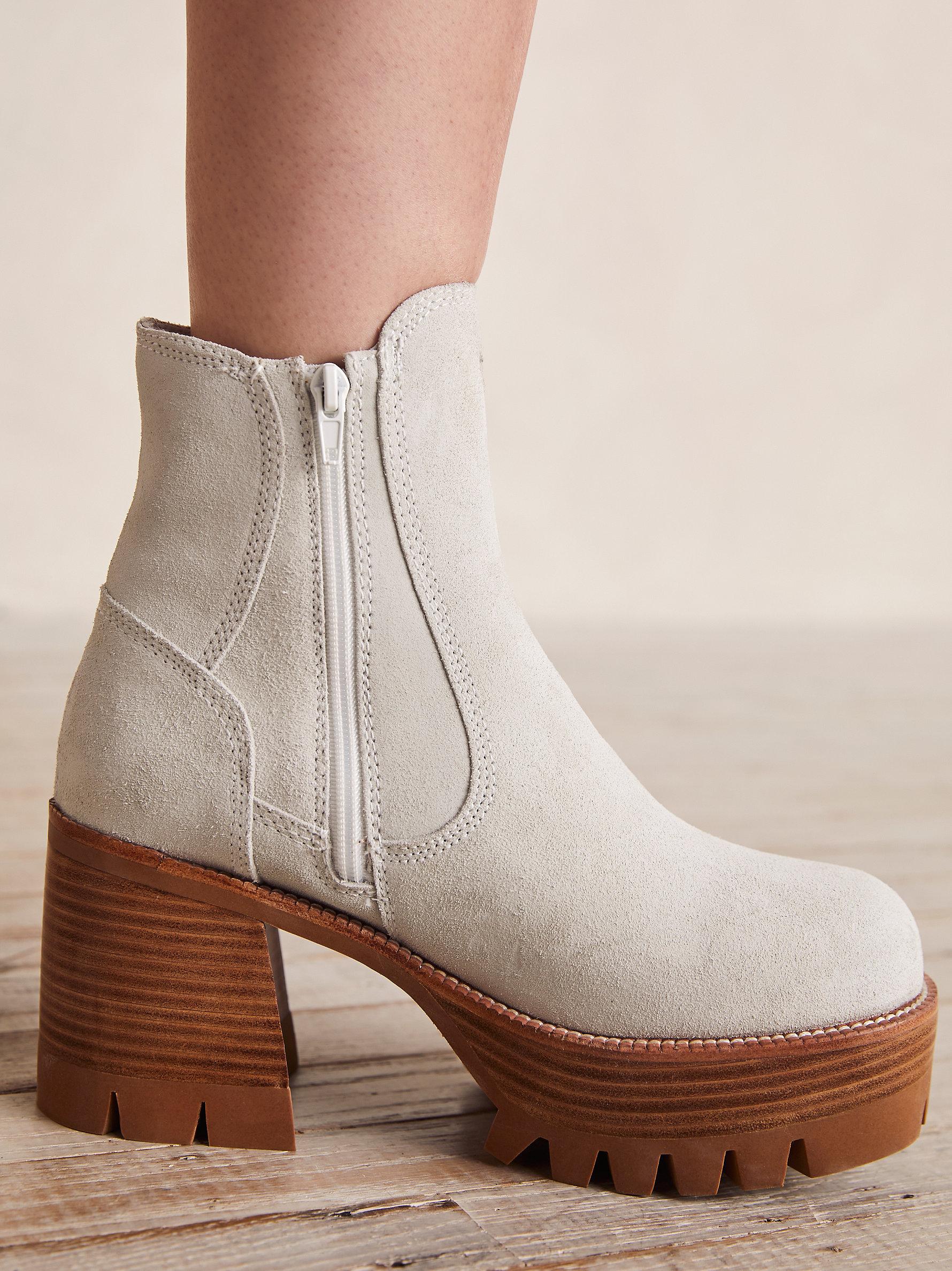 preston platform ankle boots white