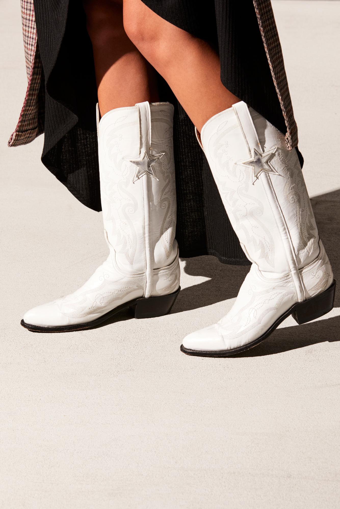 Free People High Noon Western Boot By Lucchese in White | Lyst