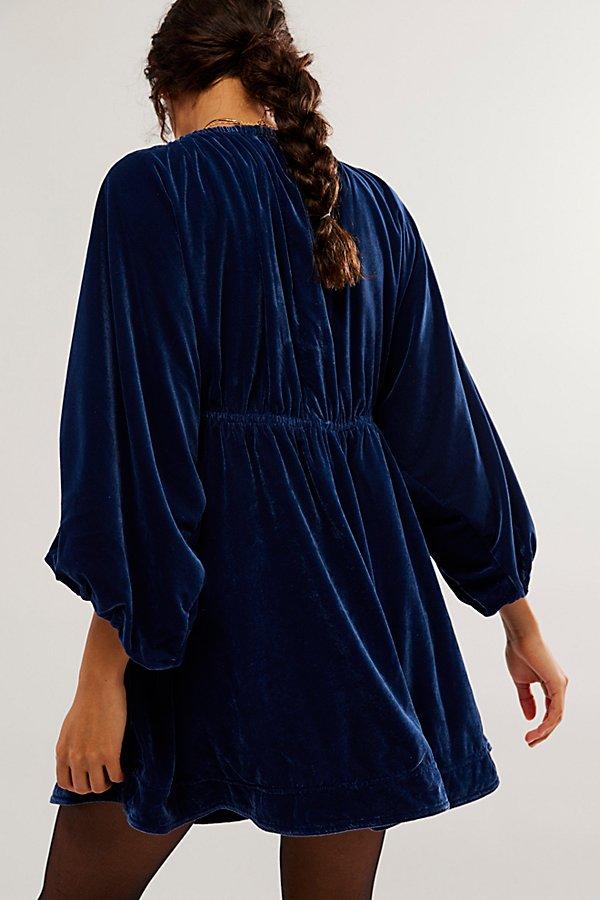 blue velvet free people dress Low Back Teal Velvet Bias Cut Holiday Slip Dress Selected by Picky Jane