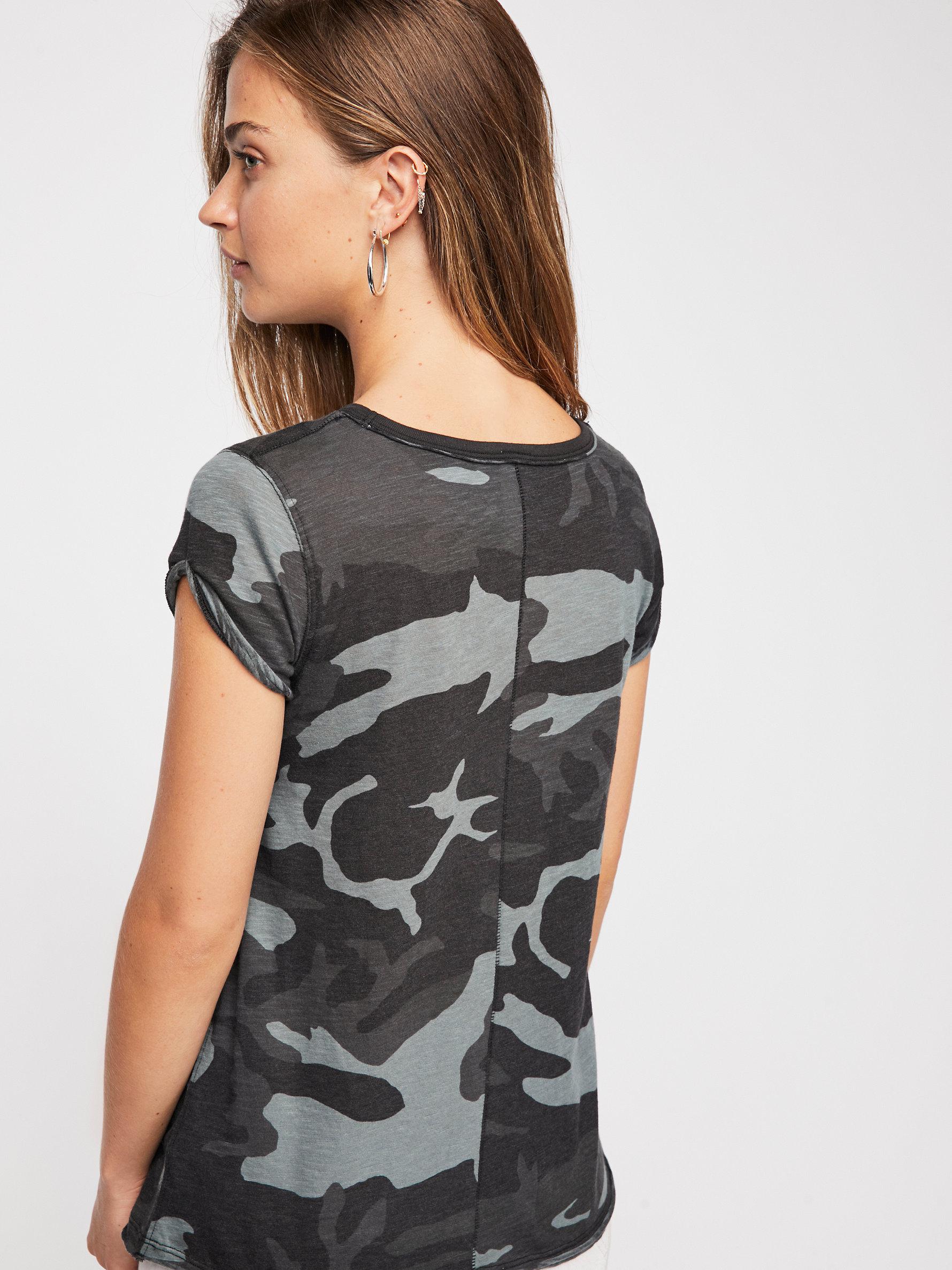 Camo Clare Tee in Black Combo 