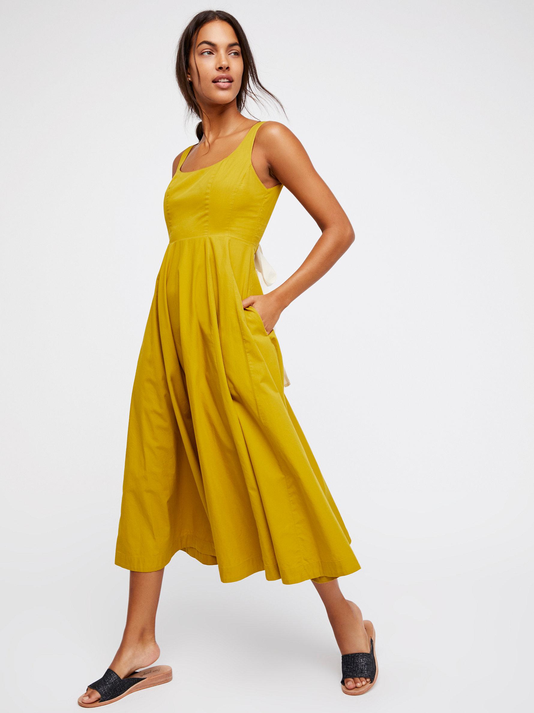 chartreuse midi dress