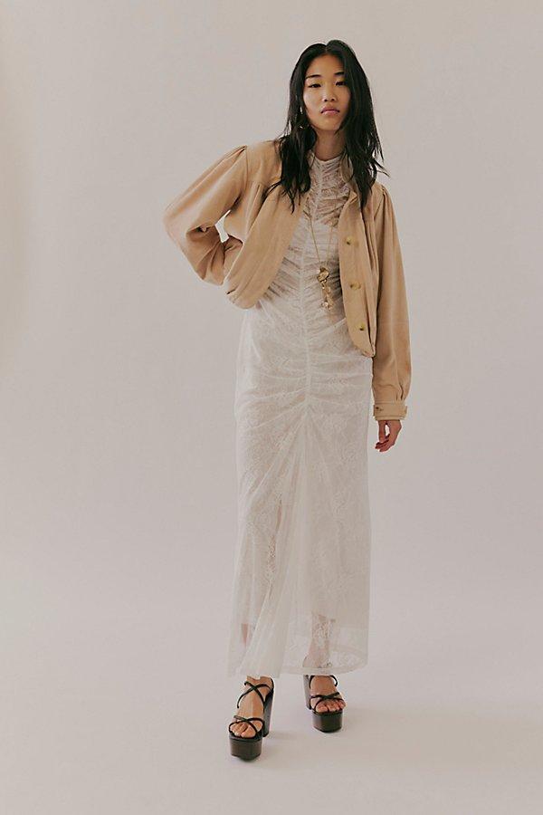 significant other nida long sleeve dress A bold fusion of elegance and edge. The Nida Maxi Dress in Sapphire is made to captivate with its sheer lace panels contrast with a structured bodice. Made to be