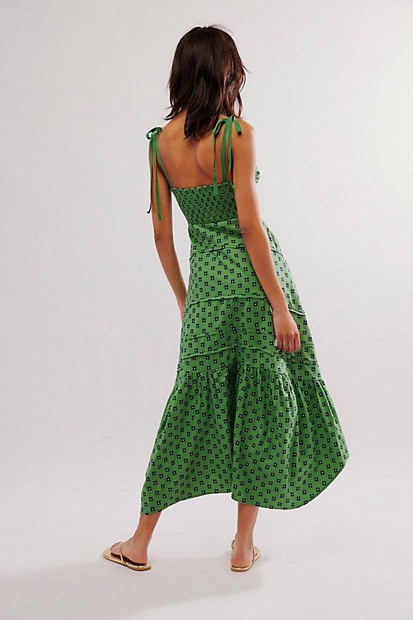green emerald velvet dress Free People Adriel Midi Dress Ivory Combo / Medium main image 0
