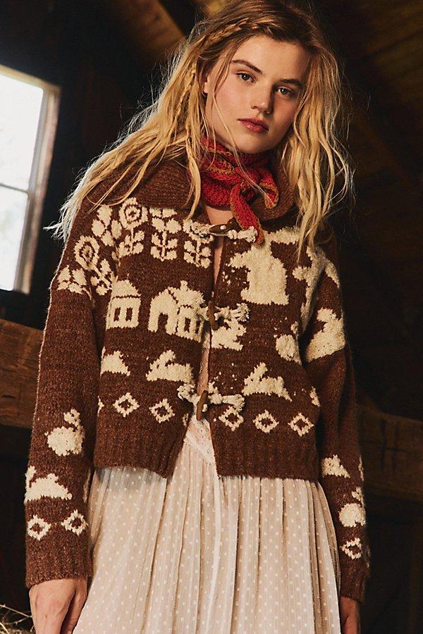 Free People - freepeople カウチンニット Free People Home Sweet Home Cardi in Brown | Lyst