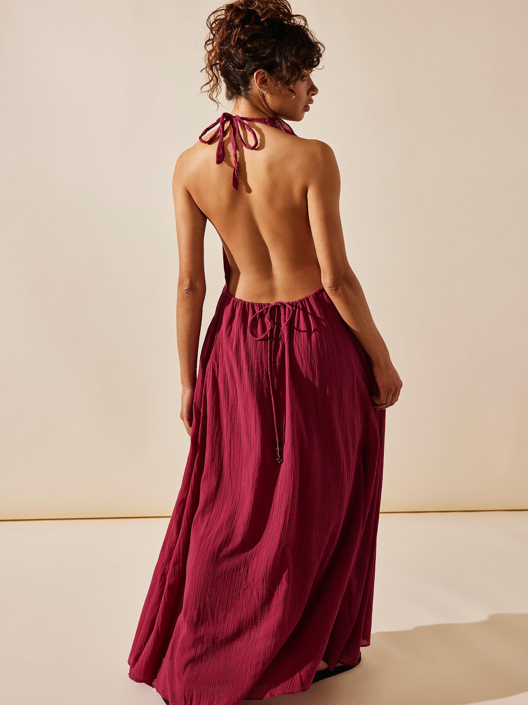 Free people long red dress hotsell