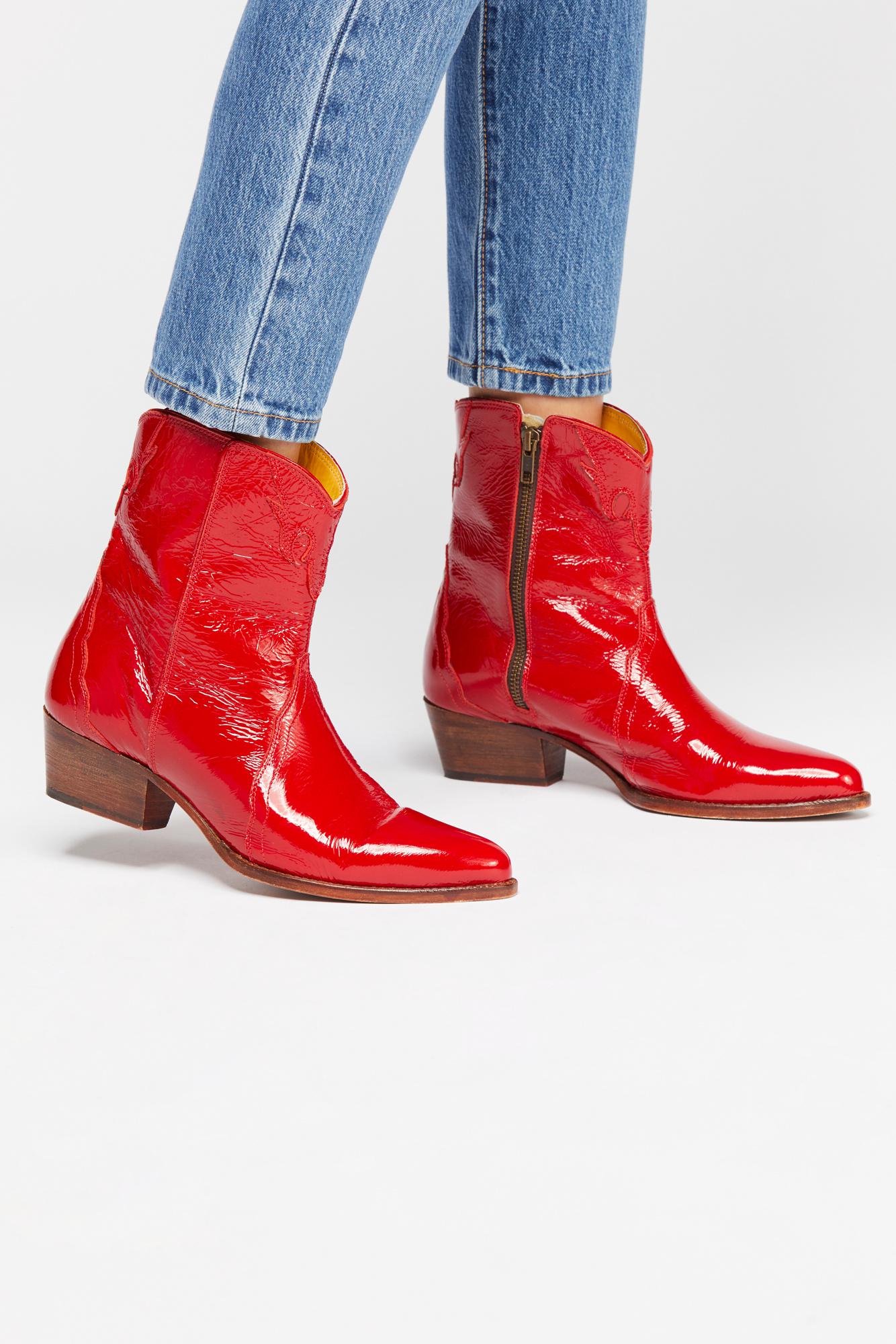 free people red boots