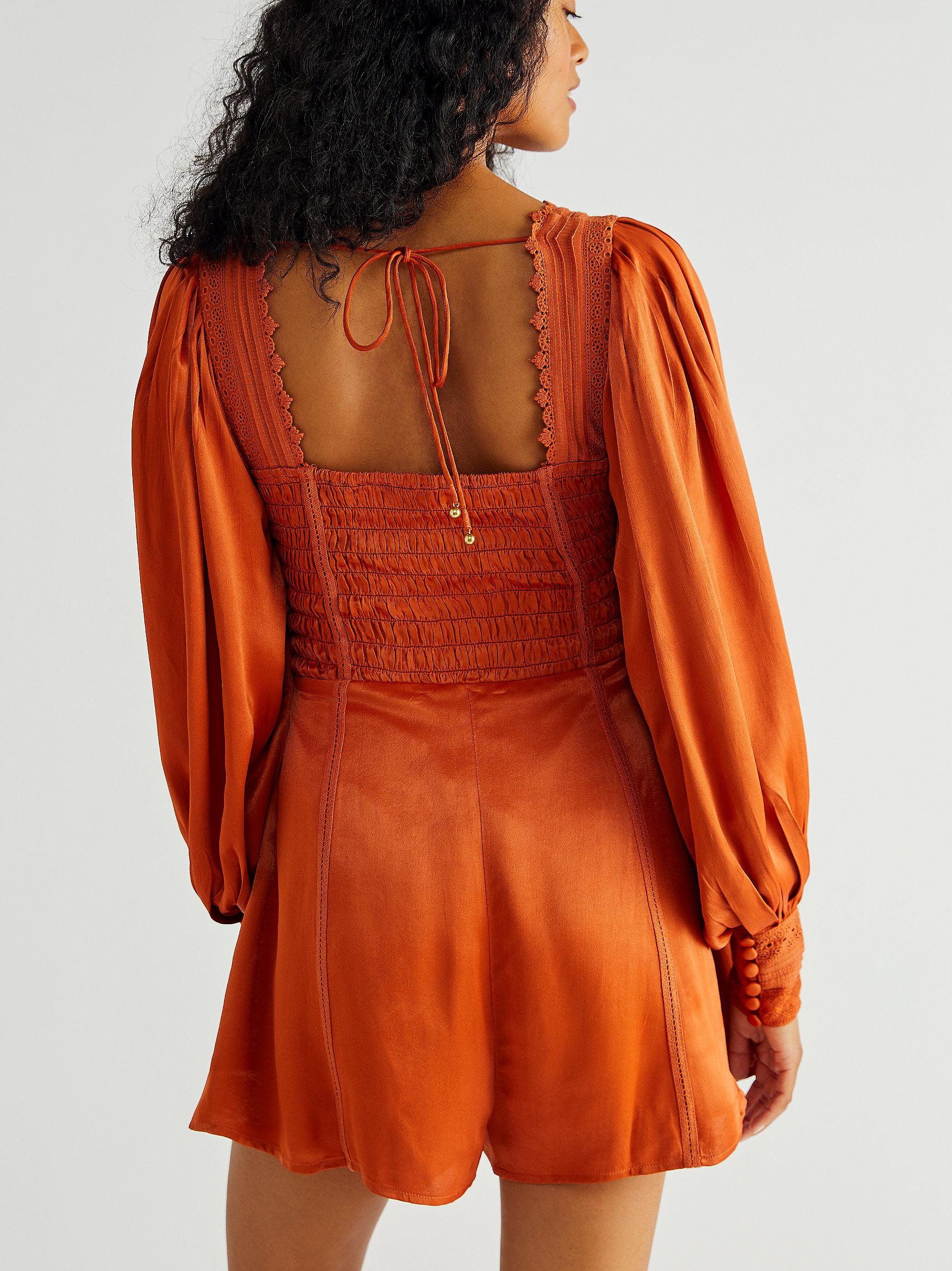 Free People Farrow Romper in Orange Lyst