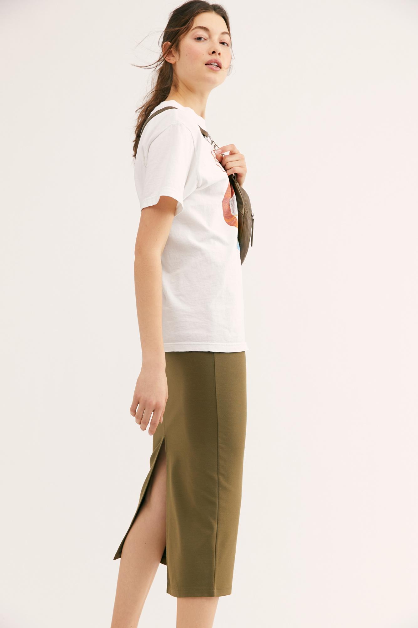 free people highlands tube midi skirt